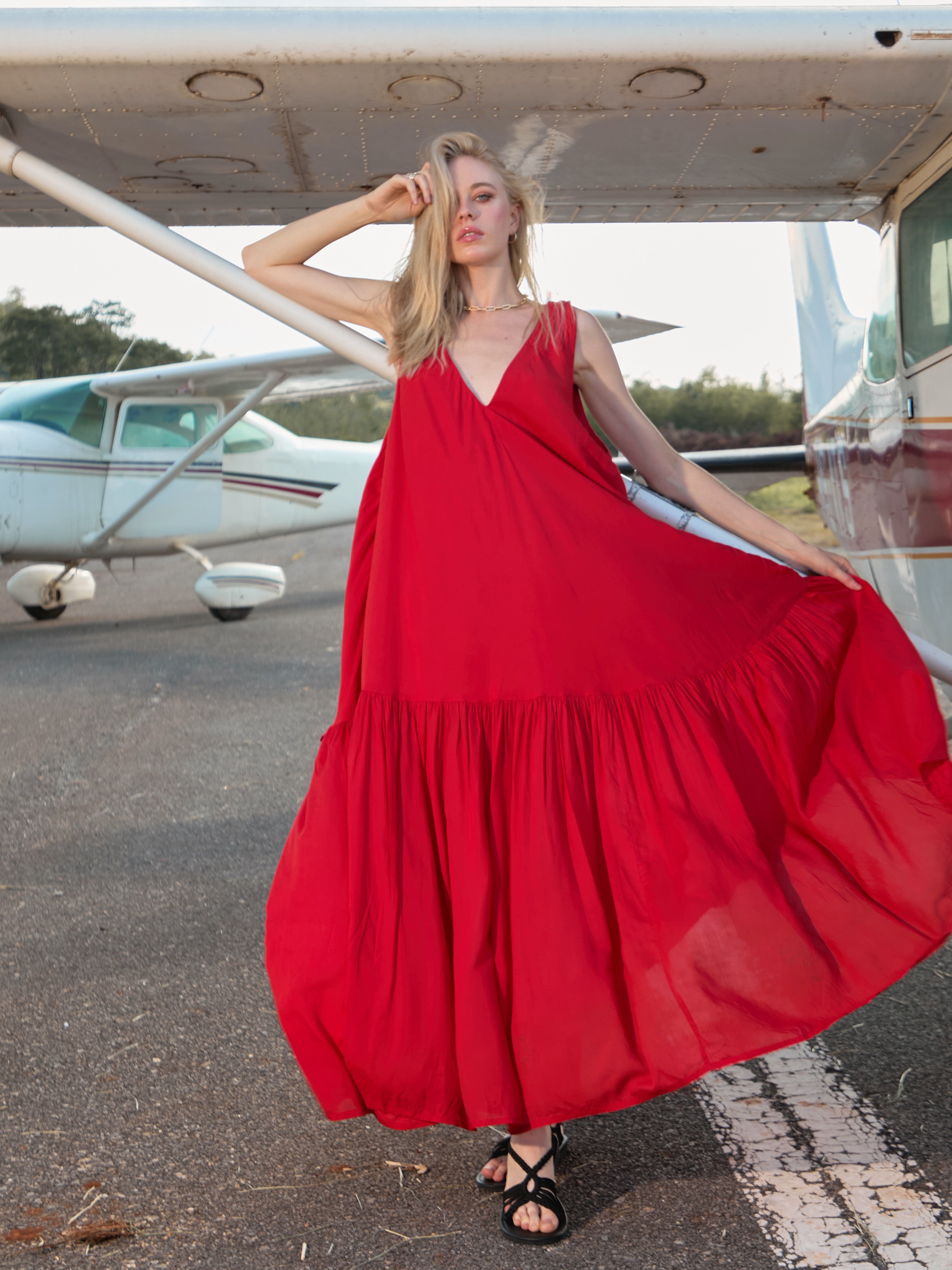 Austin Convertible Maxi Dress - Red