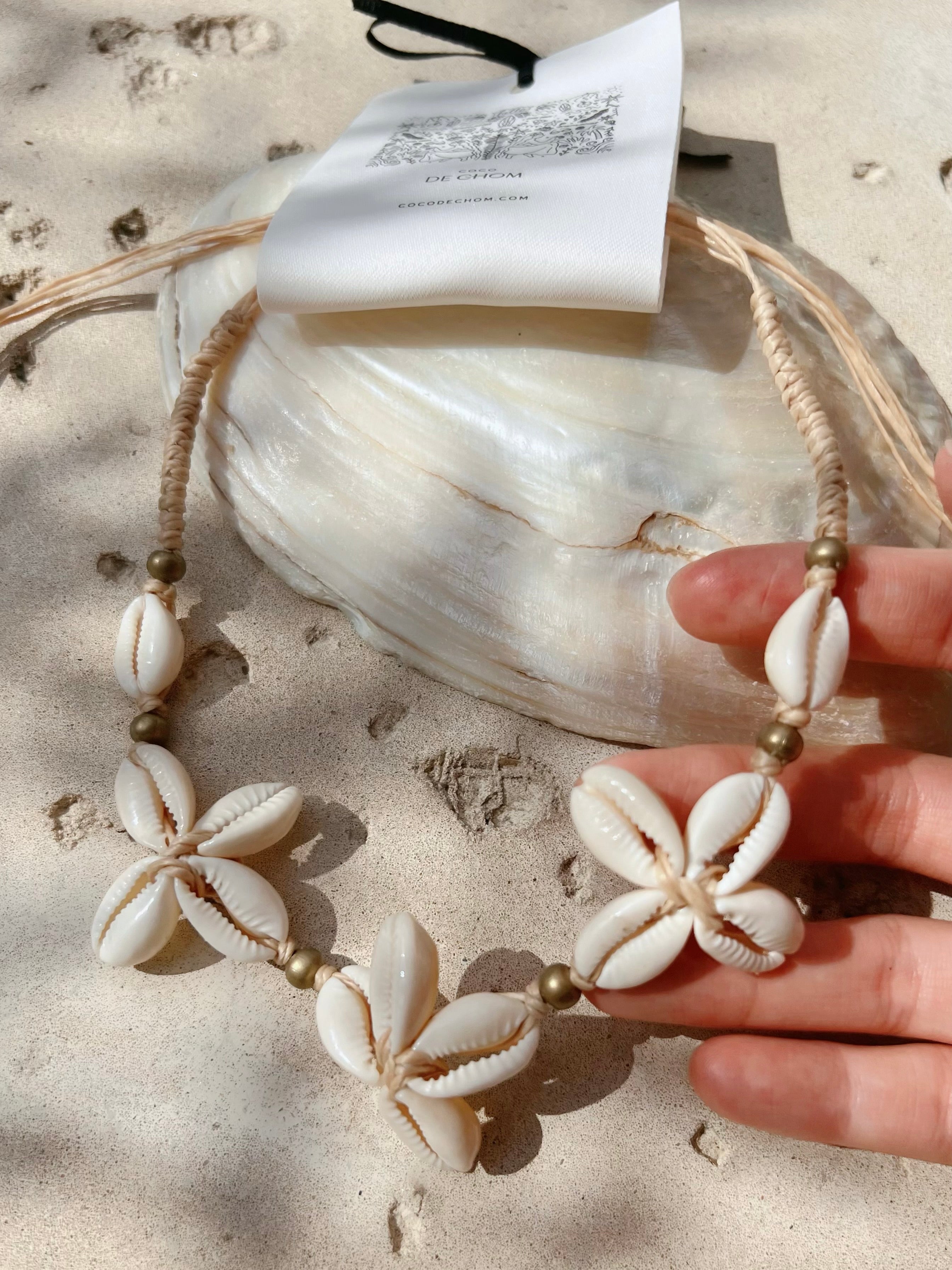 Shop Flower Cowrie Choker Necklace | Beach Accessories | Boho Choker Necklace | Coco de Chom