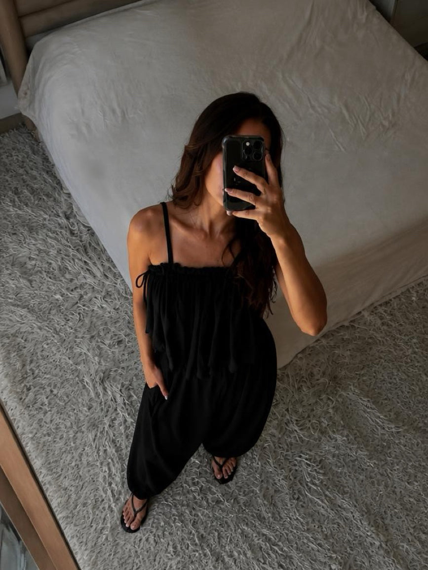 Mira Black Crop Top