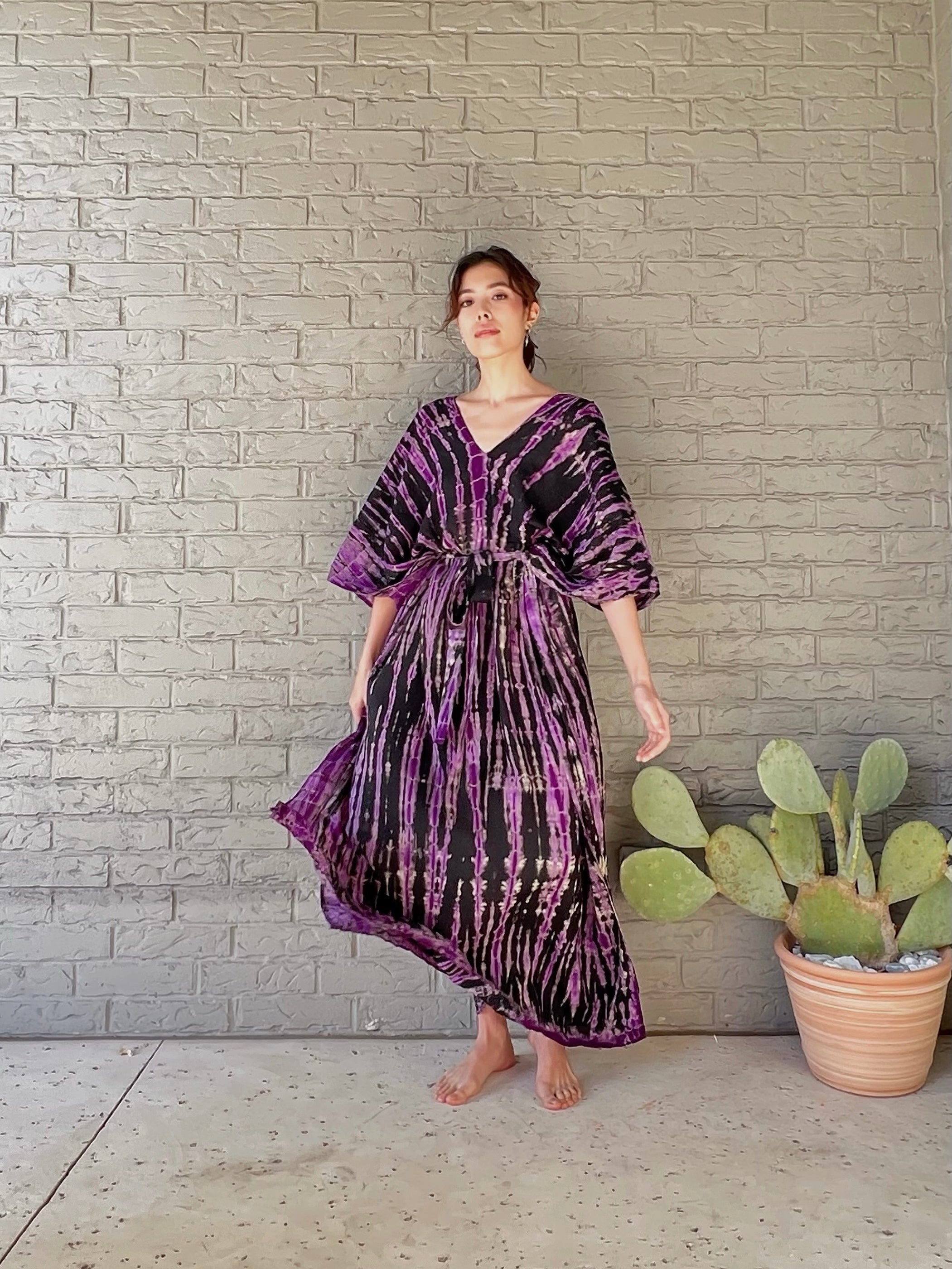 Shop Tie Dye Kaftan Dress - Maxi Summer Dress from Coco De Chom ?