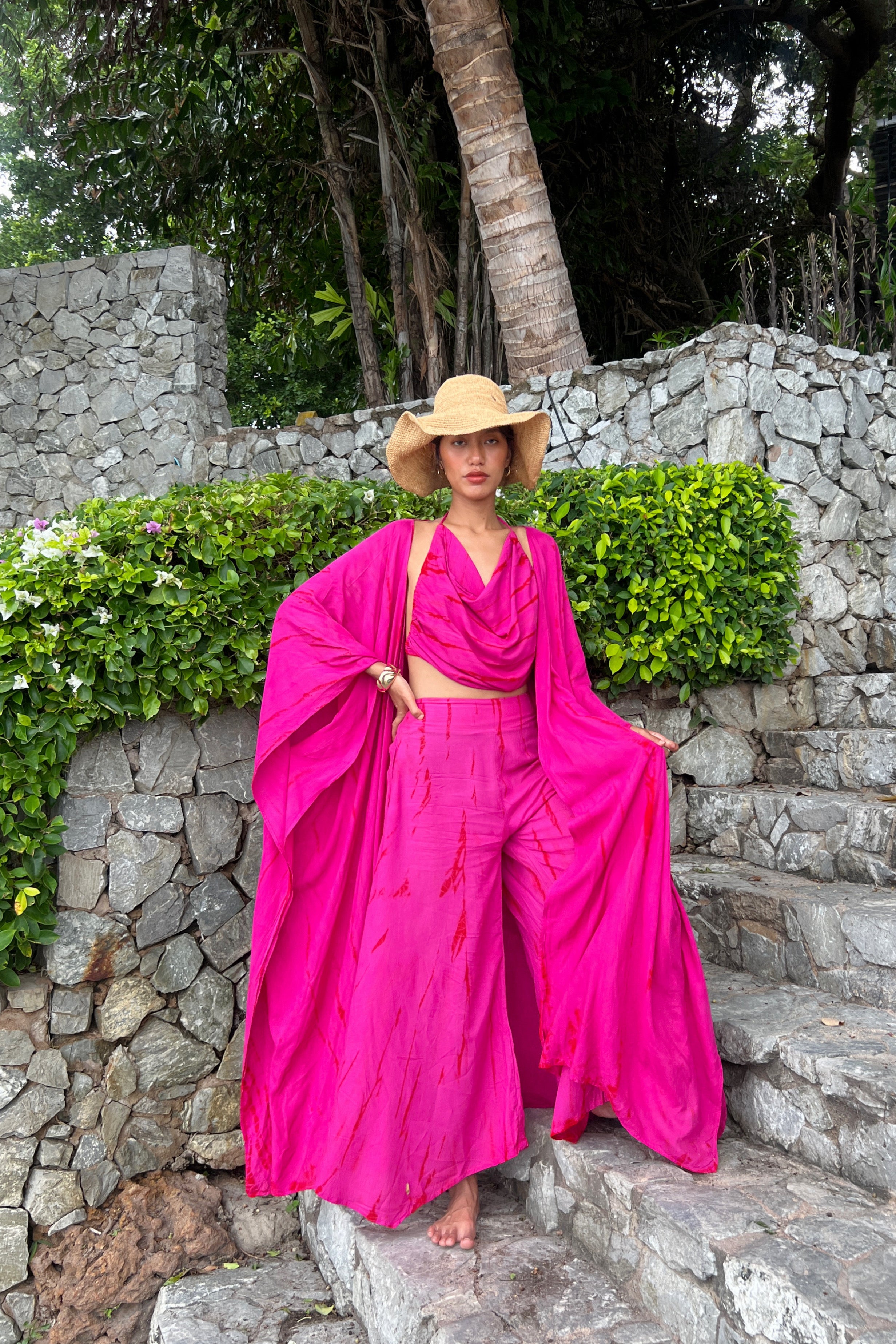 Beach Sarong Wrap Dress, Tropical Kimono, Resort Wear for Her