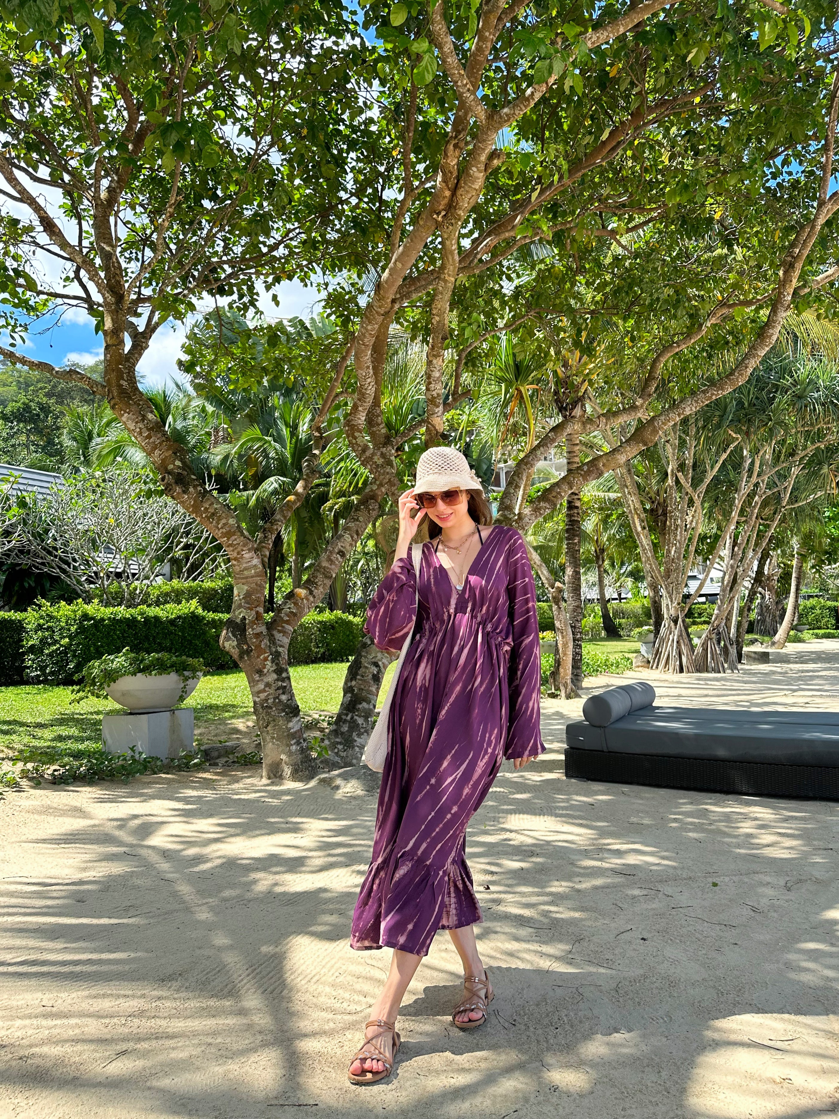 Vera Goddess Maxi Dress - Purple