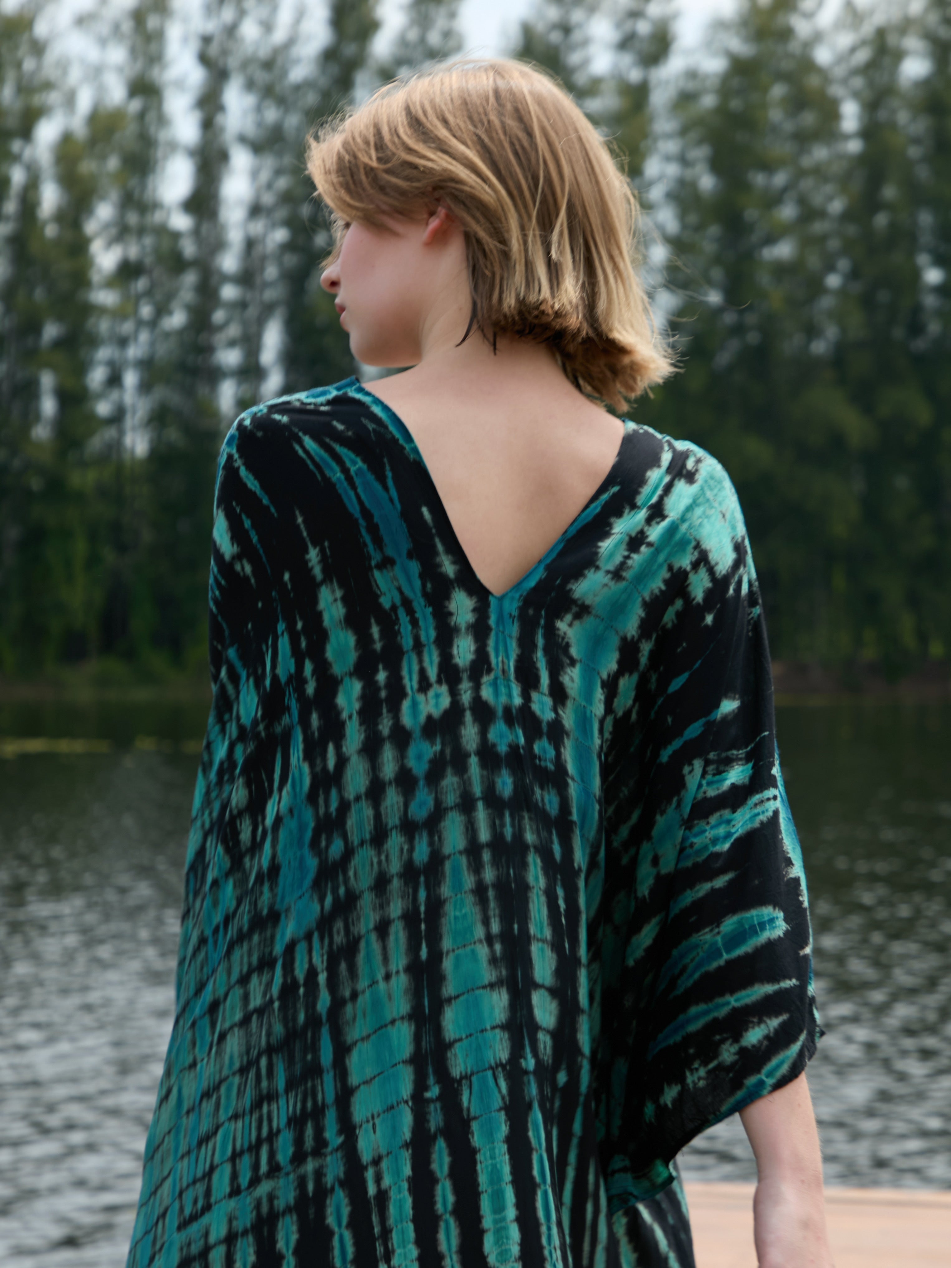 Shop Zen Tie Dye Kaftan Dress - Oversized Caftan- bohemian style-  Boho tie dye Kaftan