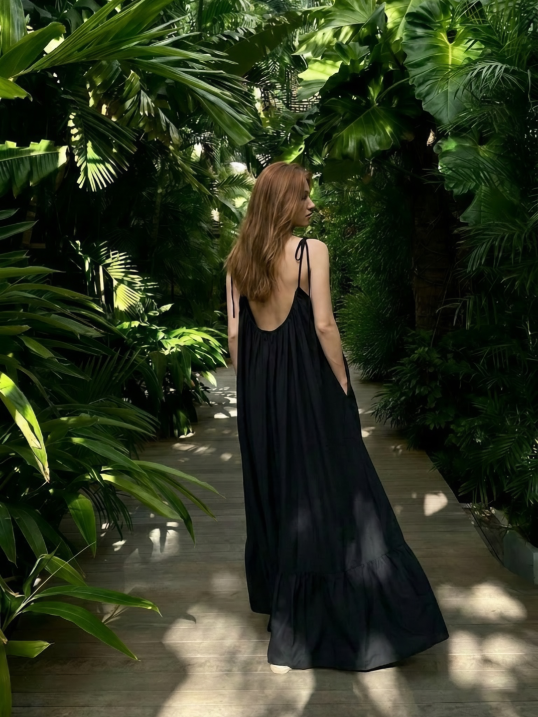 MALI Black Open back Maxi Dress Hand-Dyed Boho Summer Dress | Tie Shoulder Dress | Beach Resortwear MALI Black Open back Maxi Dress Hand-Dyed Boho Summer Dress | Tie Shoulder Dress | Beach Resortwear