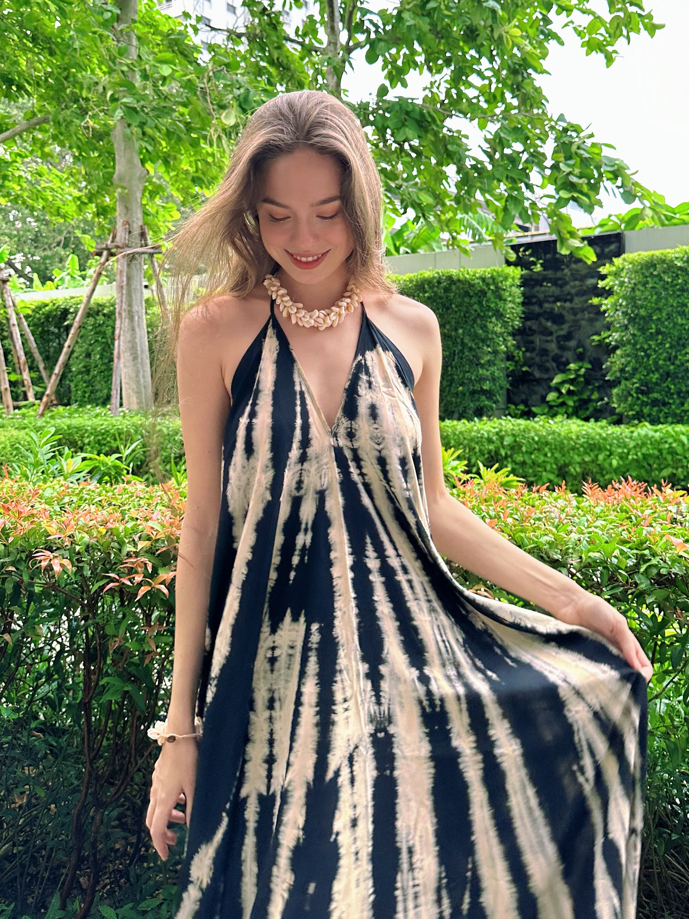 Shop Bohemian Tie dye Maxi Dress | Summer Maxi Dress | Tie dye Long Dress with Coco De Chom?