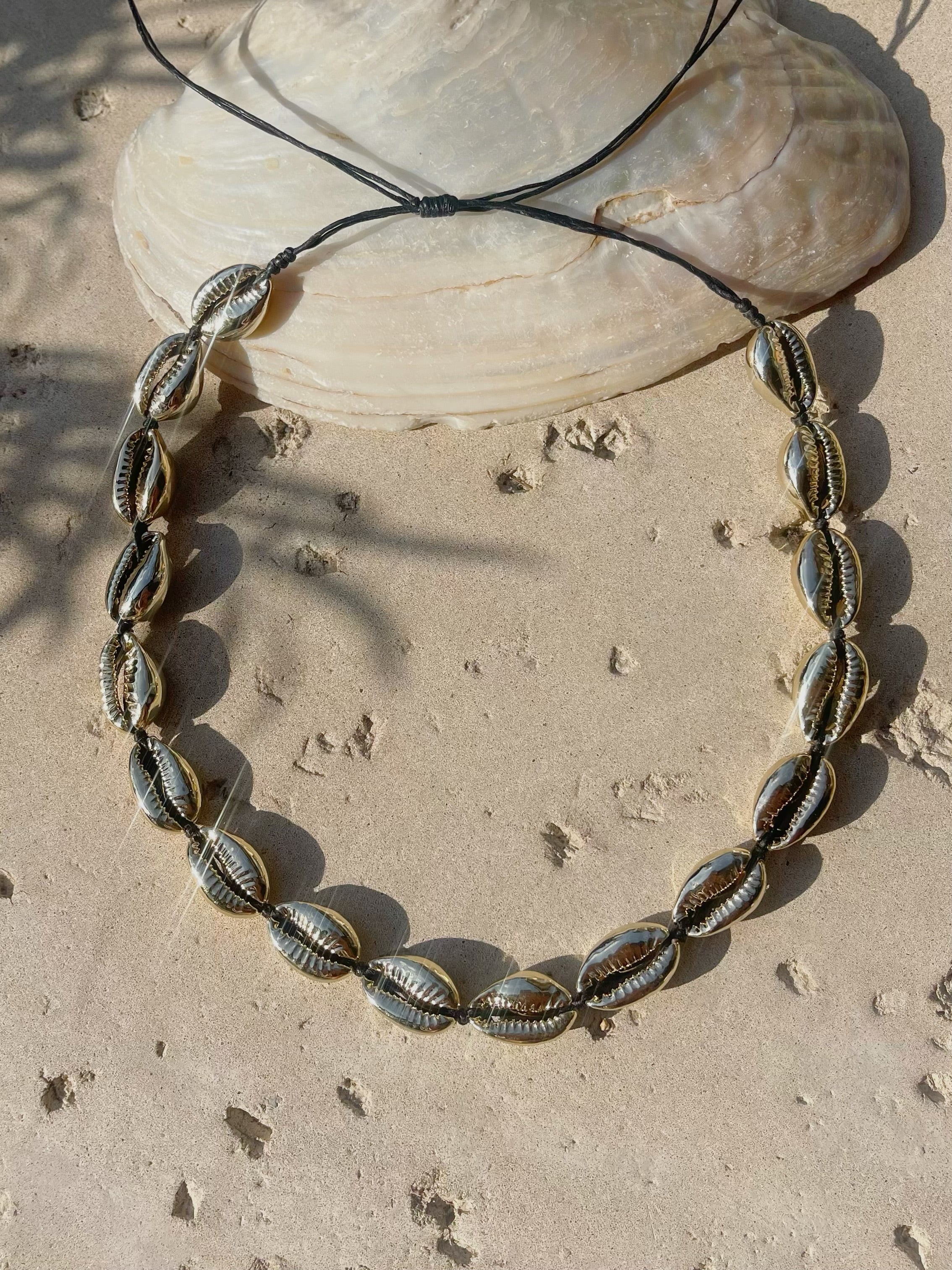 Rosie- Gold  Cowrie Seashell Choker Necklace