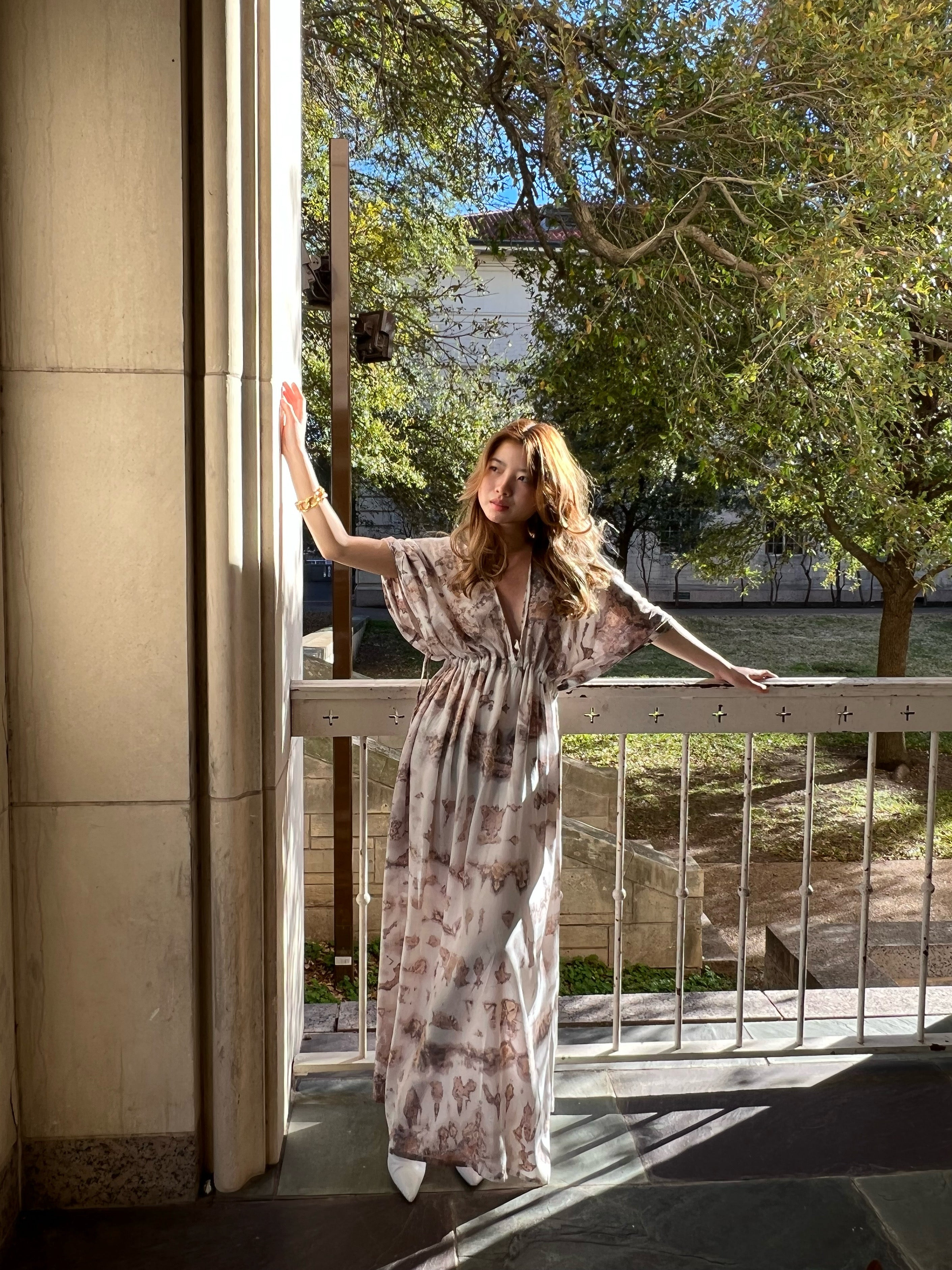 Marble Goddess Maxi Kaftan