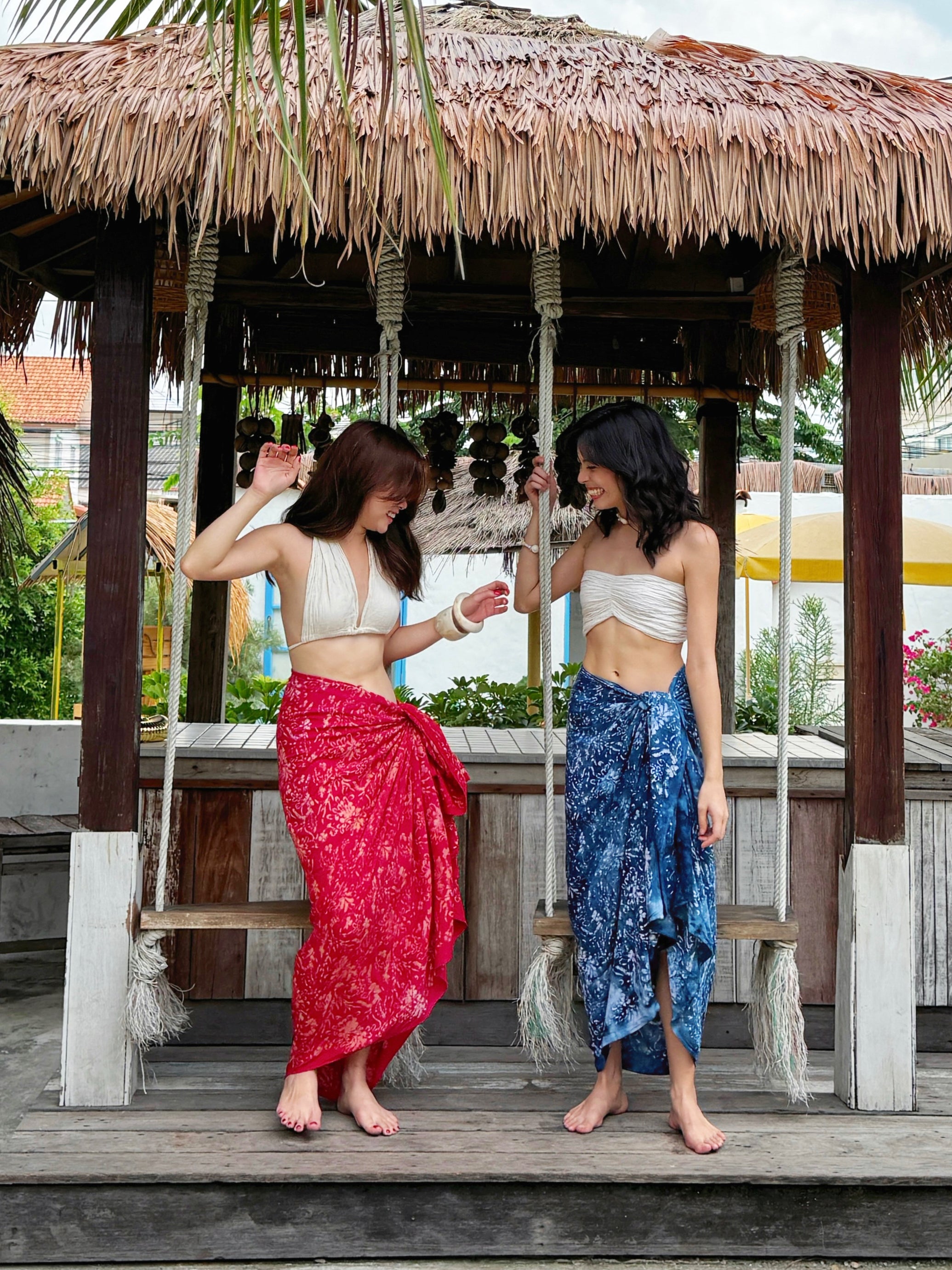 Tropical Cotton Batik Sarong - Ruby