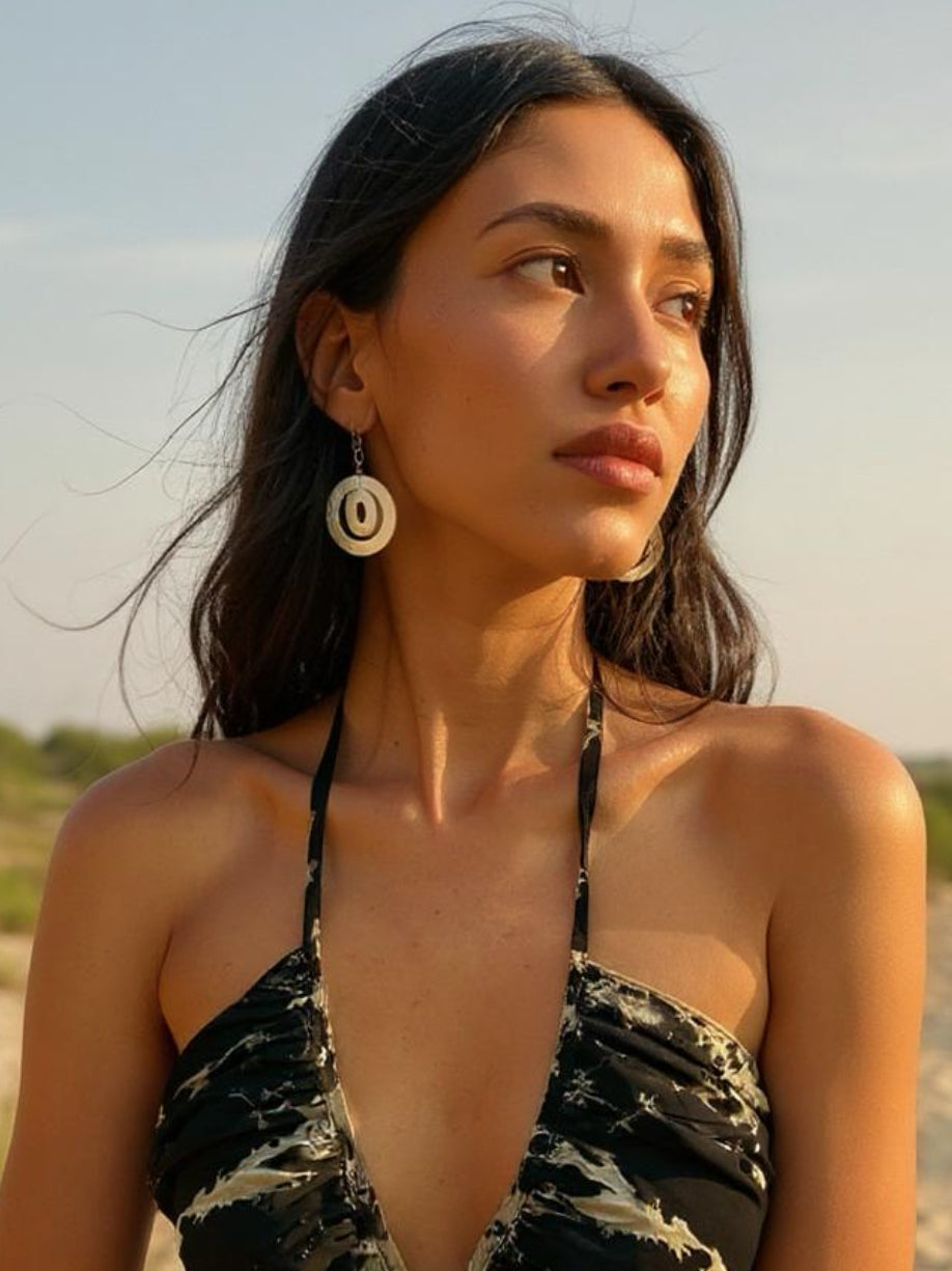 Shop Mother of pearl handcrafted Earrings, beach accessories from Coco de Chom - boho chic resort ready