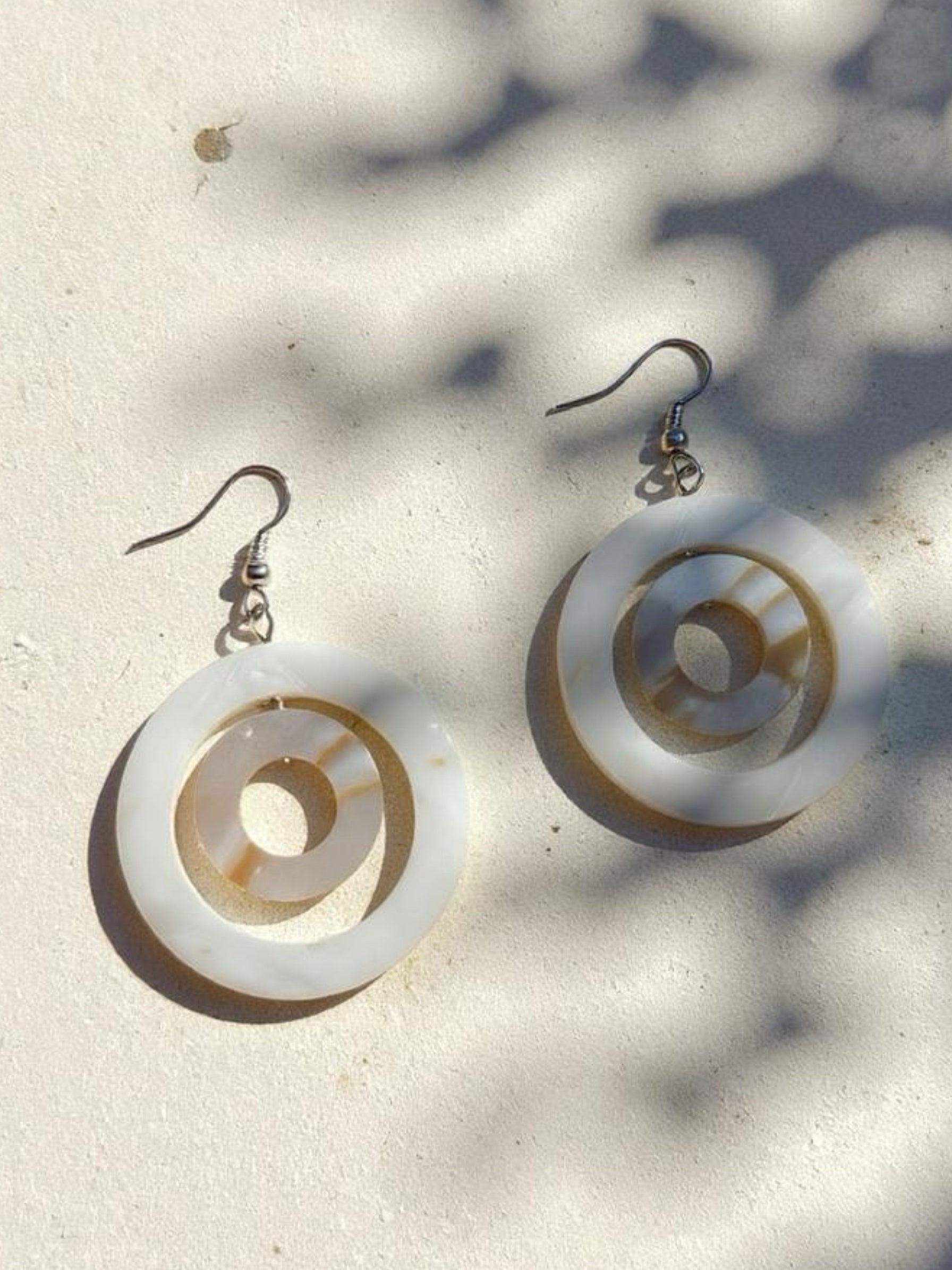 Shop Mother of pearl handcrafted Earrings, beach accessories from Coco de Chom - boho chic resort ready