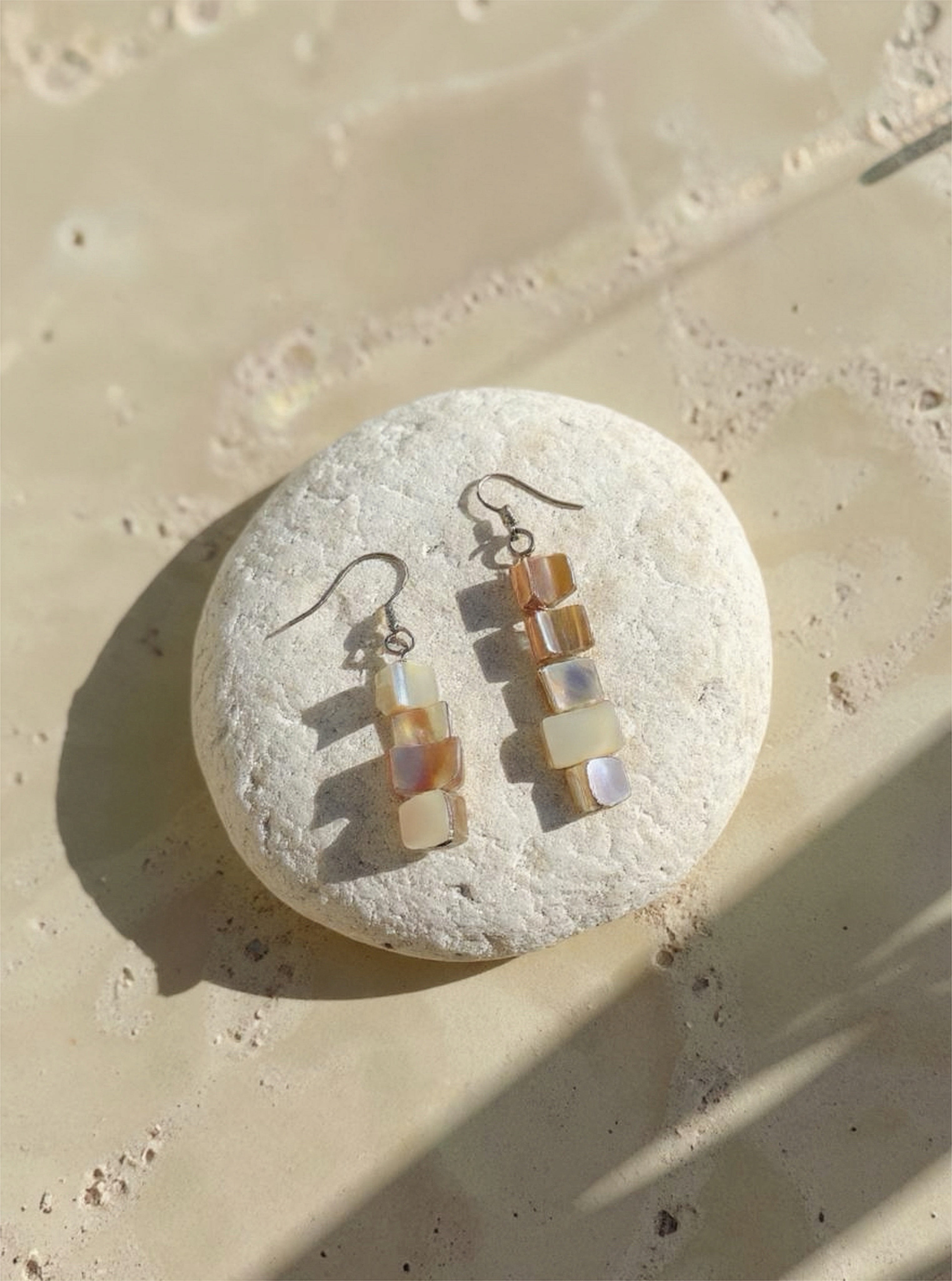 Shop handcrafted  Mother of pearl Earrings, beach accessories, Boho earrings from Coco de Chom - boho chic resort ready