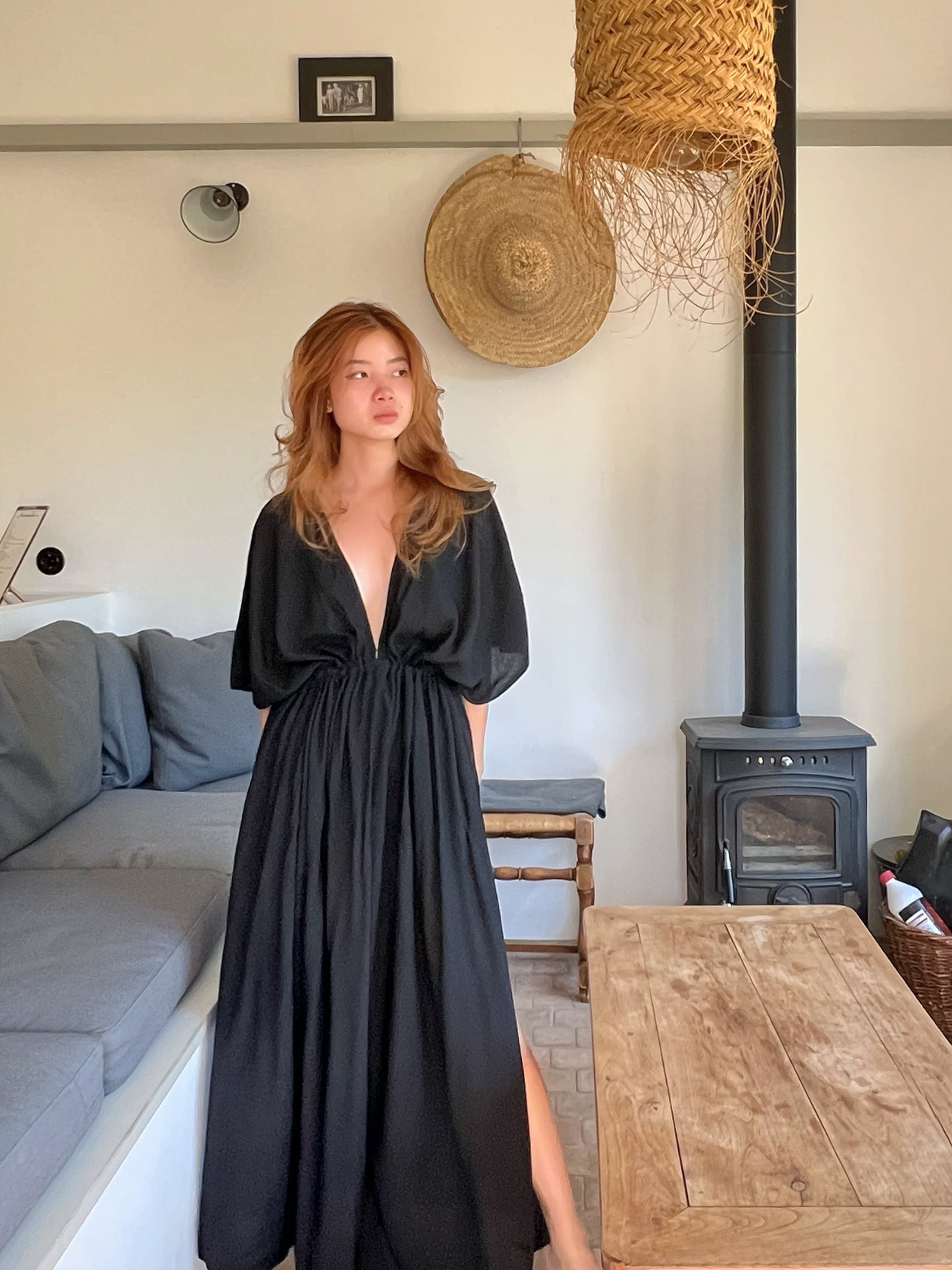 Elevate Your Style With The Black Goddess Kaftan Maxi Dress