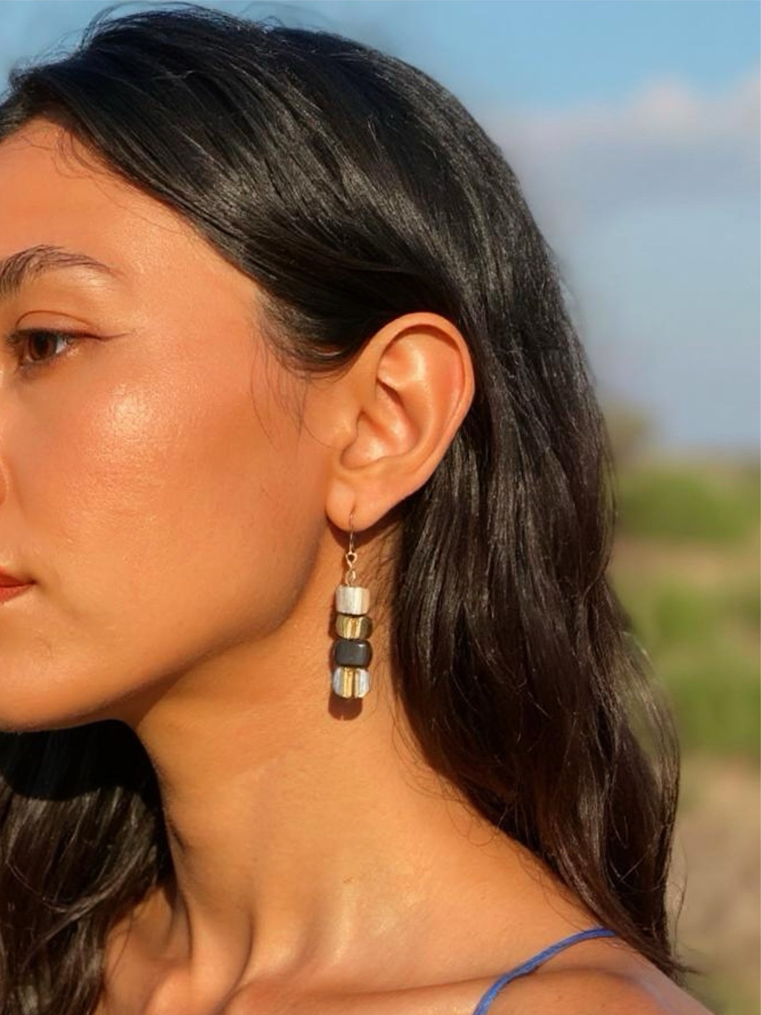 Shop handcrafted  Mother of pearl Earrings, beach accessories, Boho earrings from Coco de Chom - boho chic resort ready