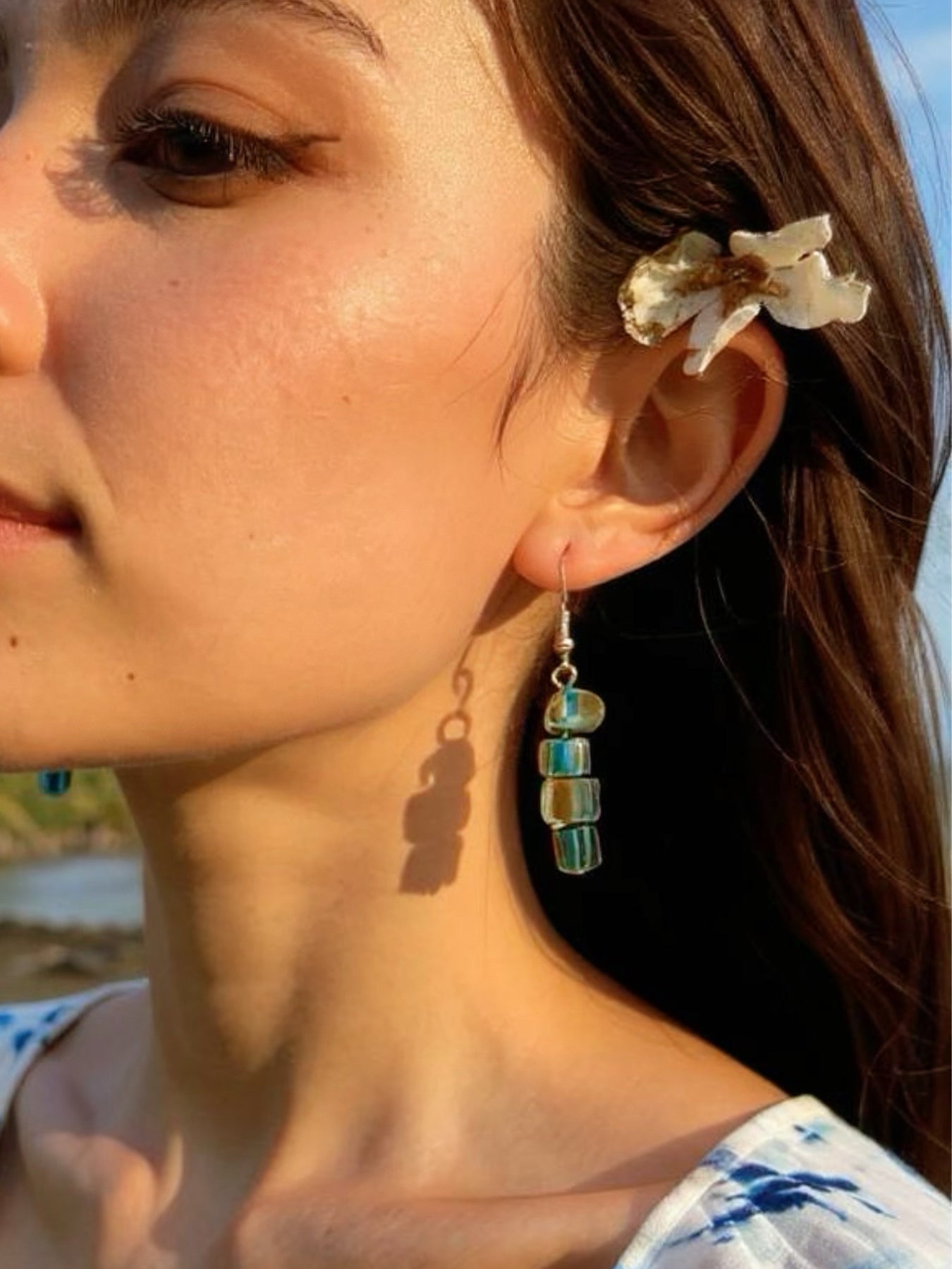 Shop handcrafted  Mother of pearl Earrings, beach accessories, Boho earrings from Coco de Chom - boho chic resort ready