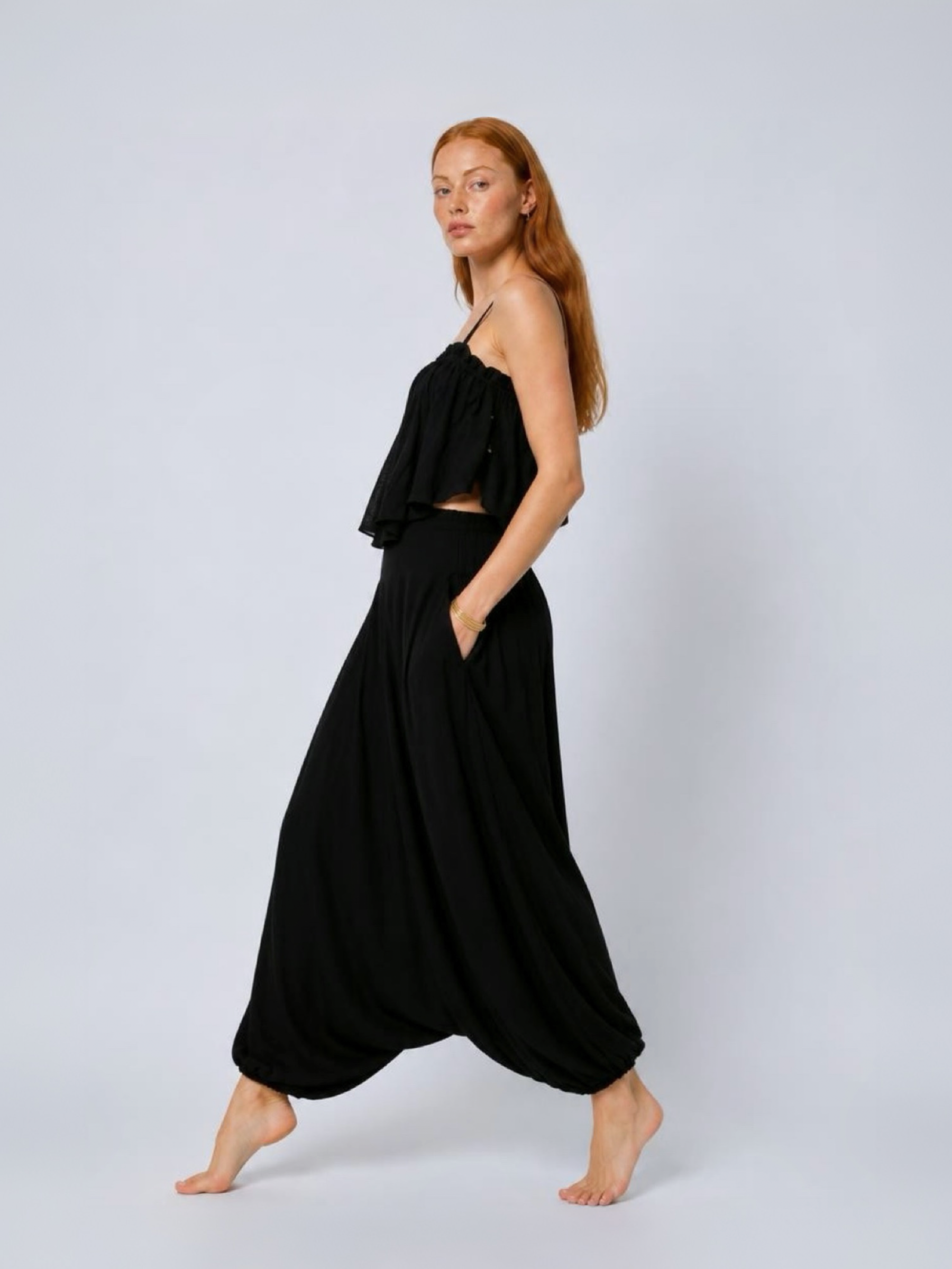 Mira Black Harem Pants