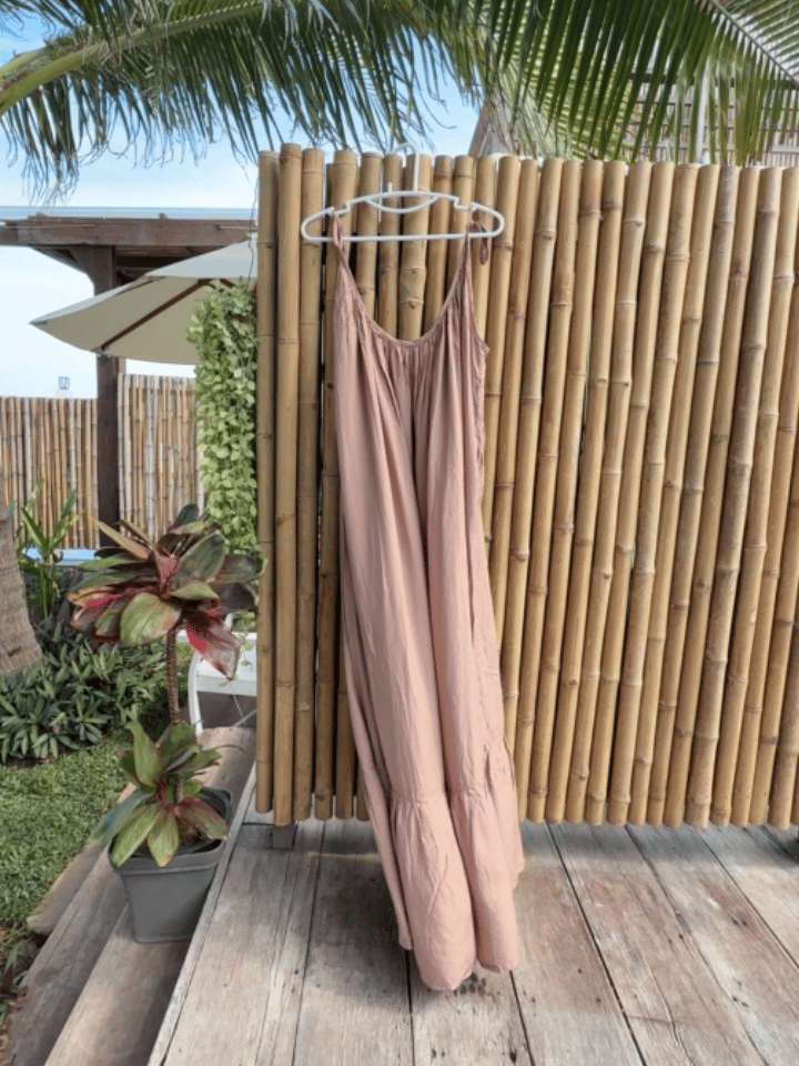 Mali Open Back Maxi Dress in Soft Nude