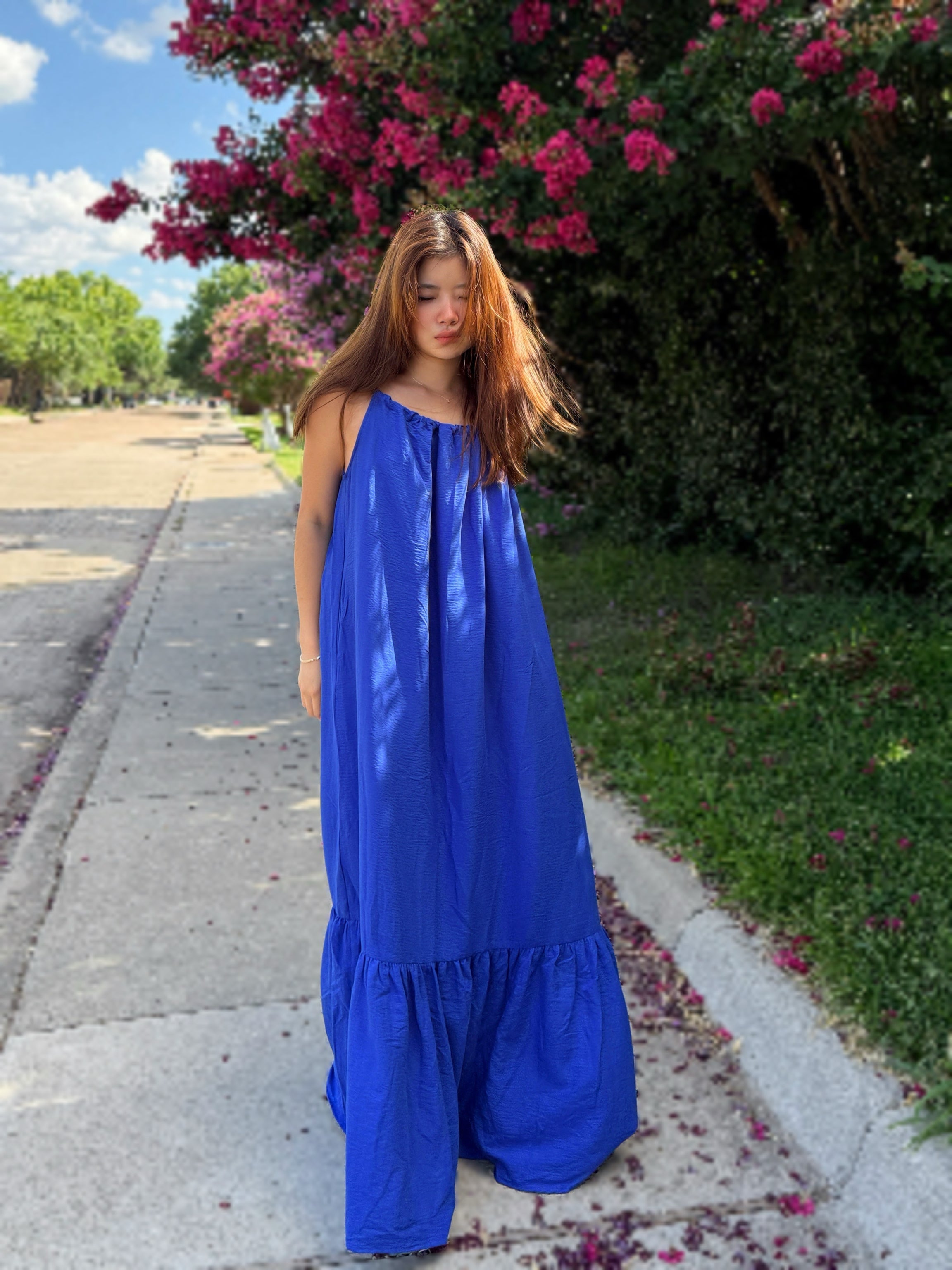 Olivia Open Back Maxi Dress in blue | Blue Maxi Dress | Open back dress in blue Olivia Open Back Maxi Dress in blue | Blue Maxi Dress | Open back dress in blue