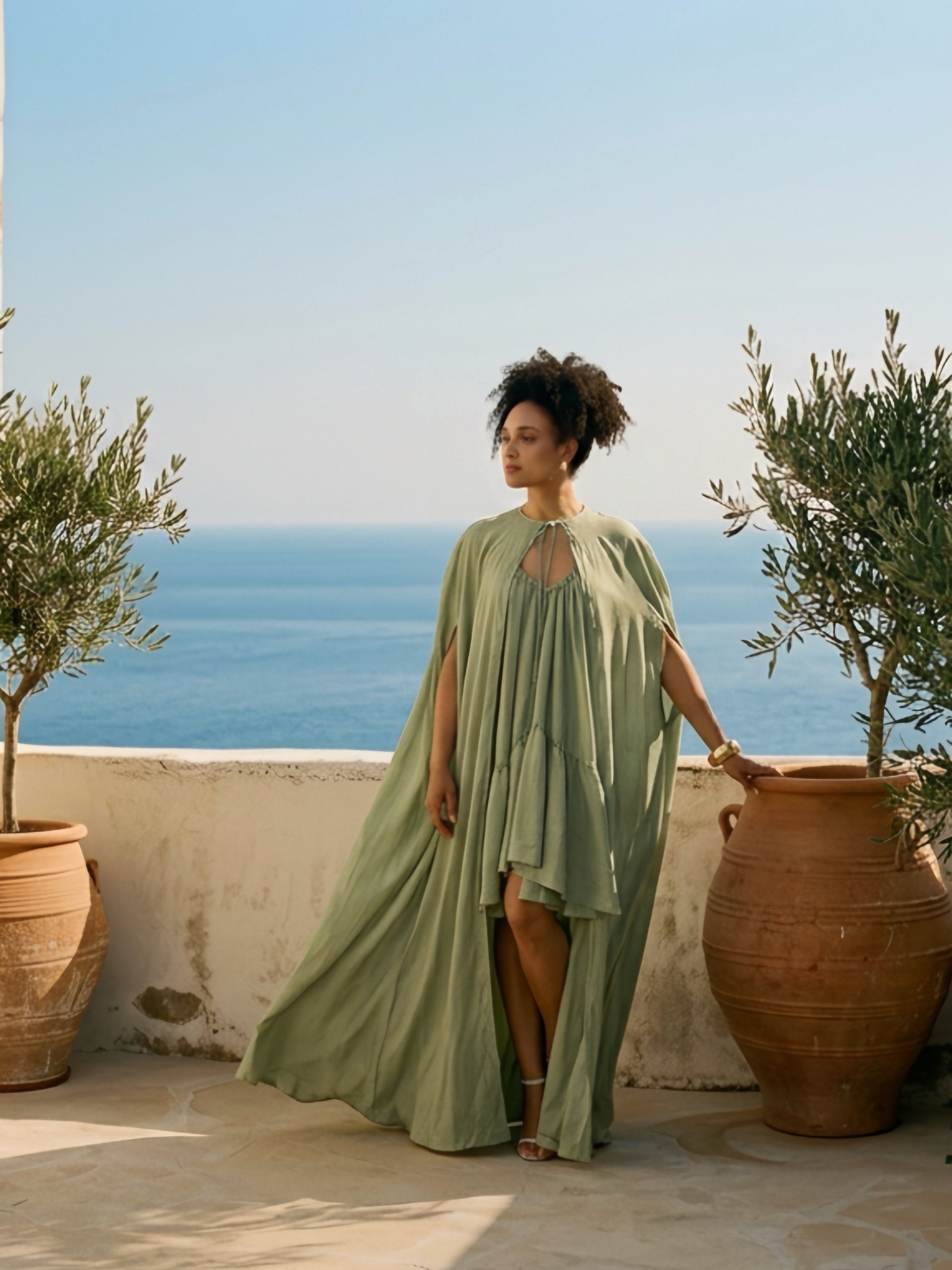 Sunset Sage Green Mini Dress