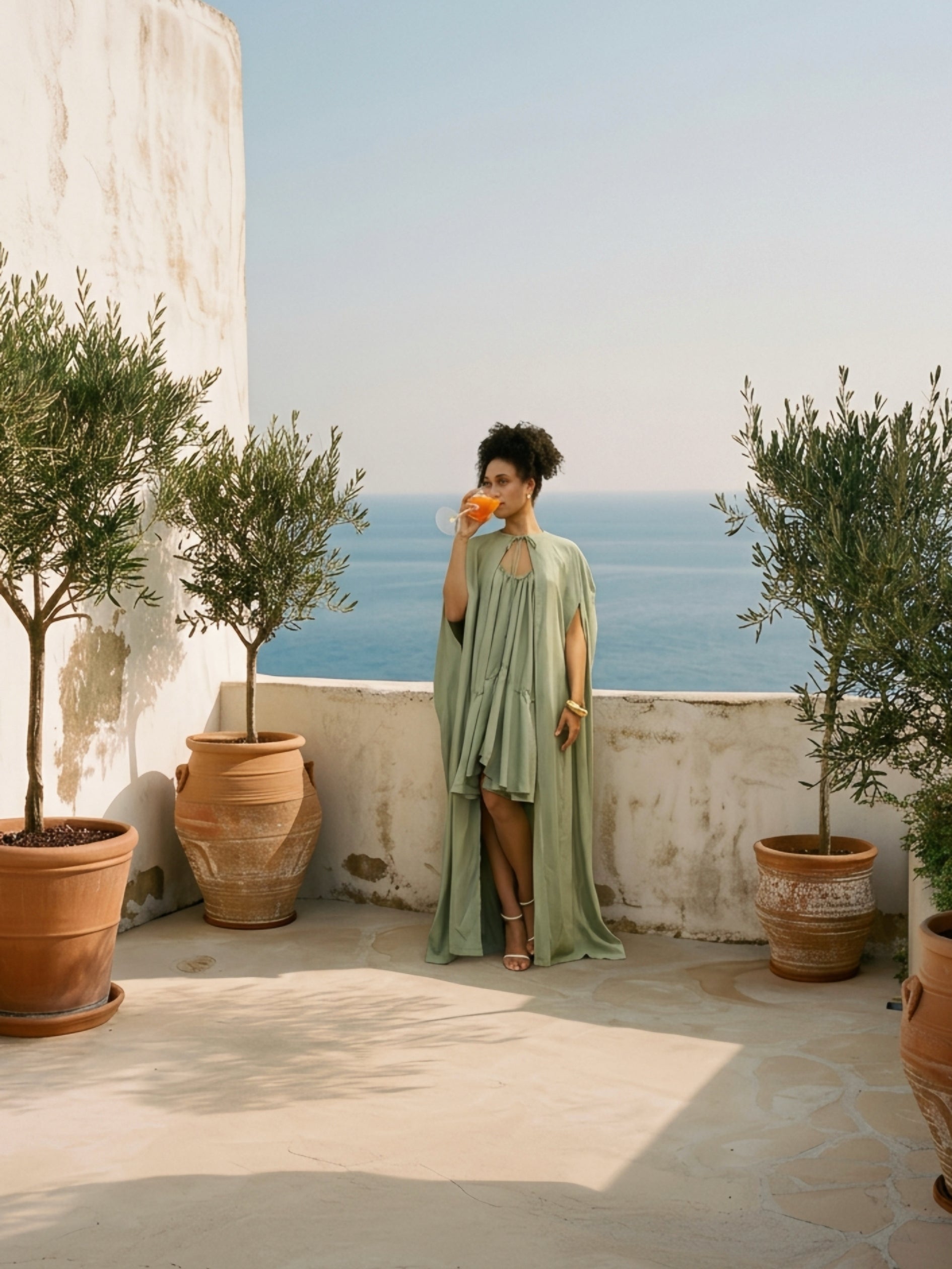 Sunset Sage Green Mini Dress