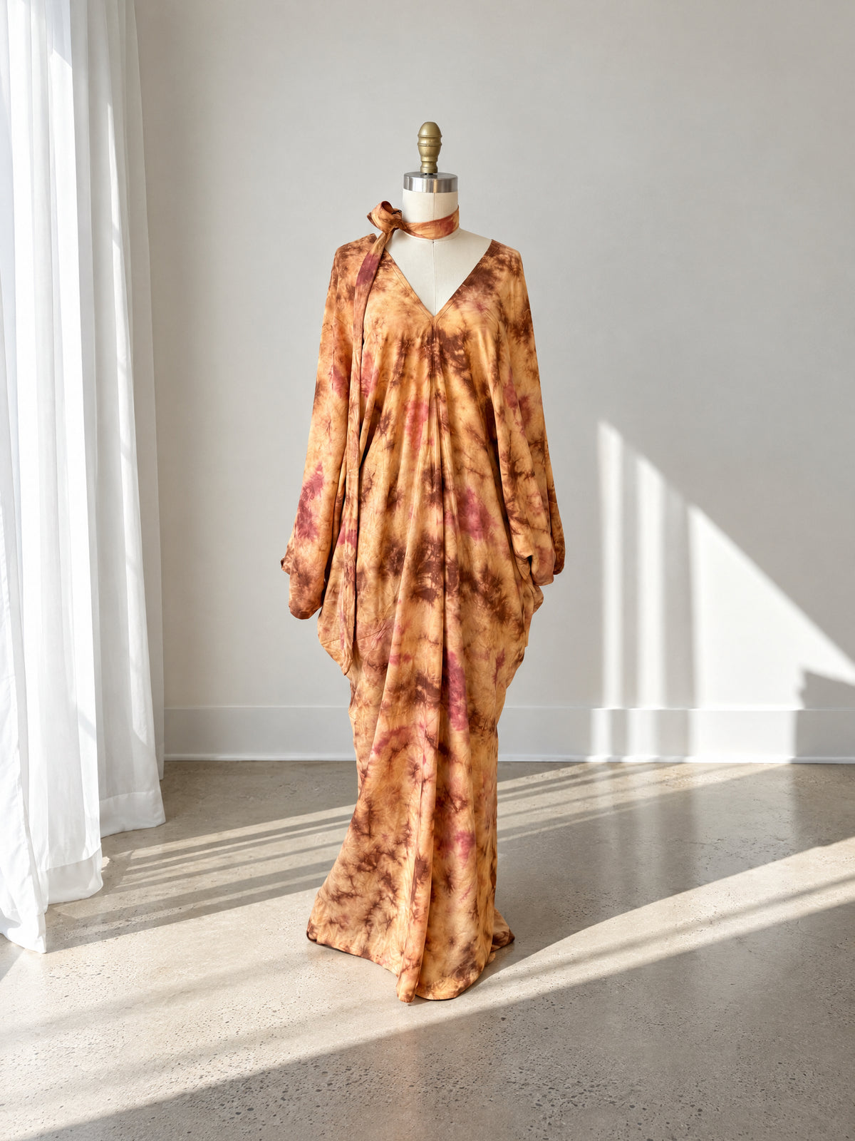 Vestido caftán Bella de manga larga - Óxido