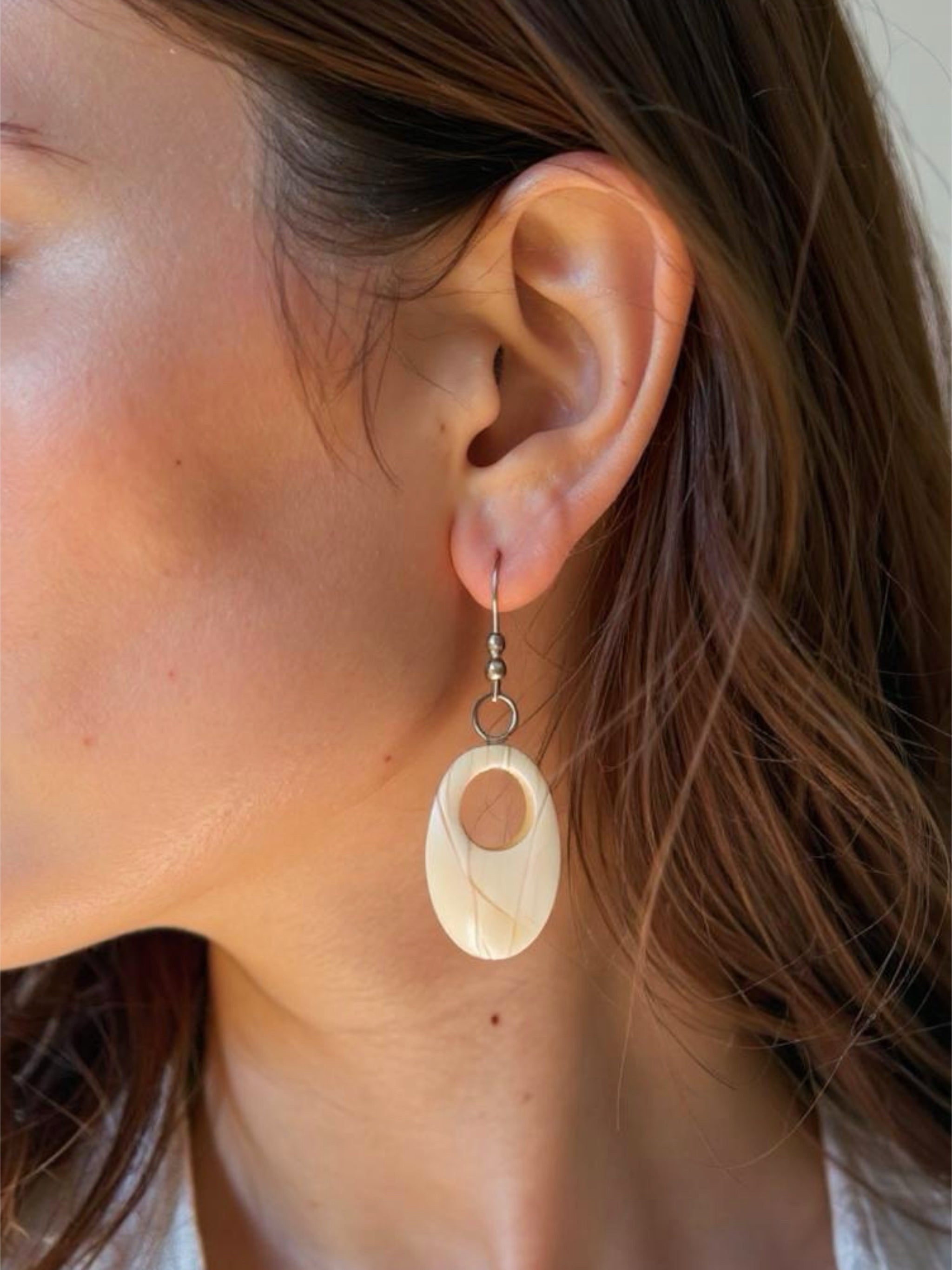 Nacre4, Mother of pearl handcrafted Earrings