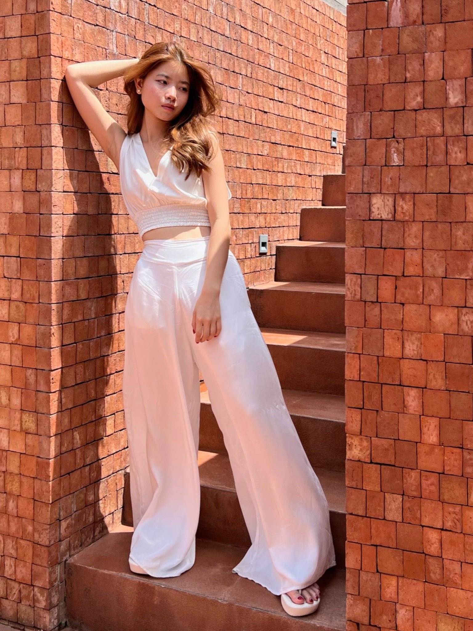 White dress palazzo clearance pants