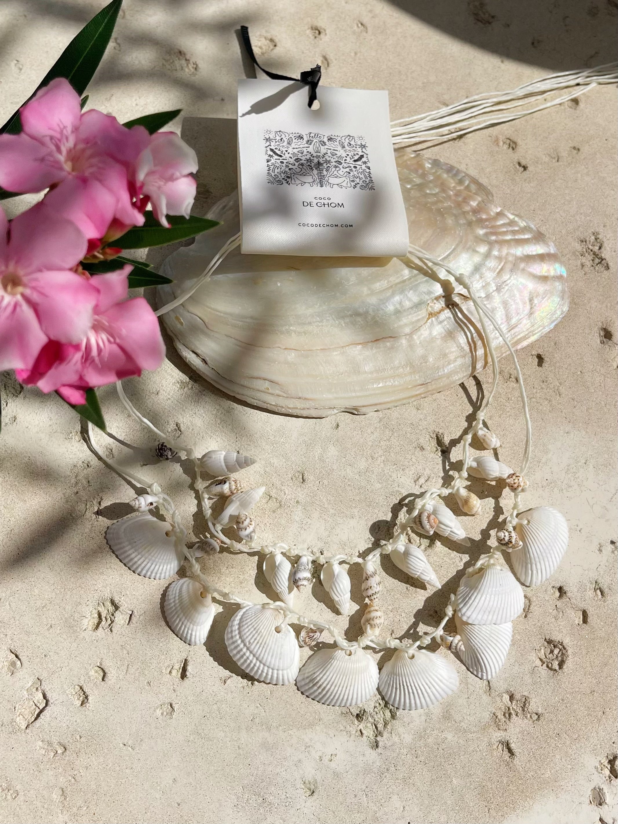 Shop Nature White seashell choker necklace, beach boho accessories with handmade with love by Coco de Chom?