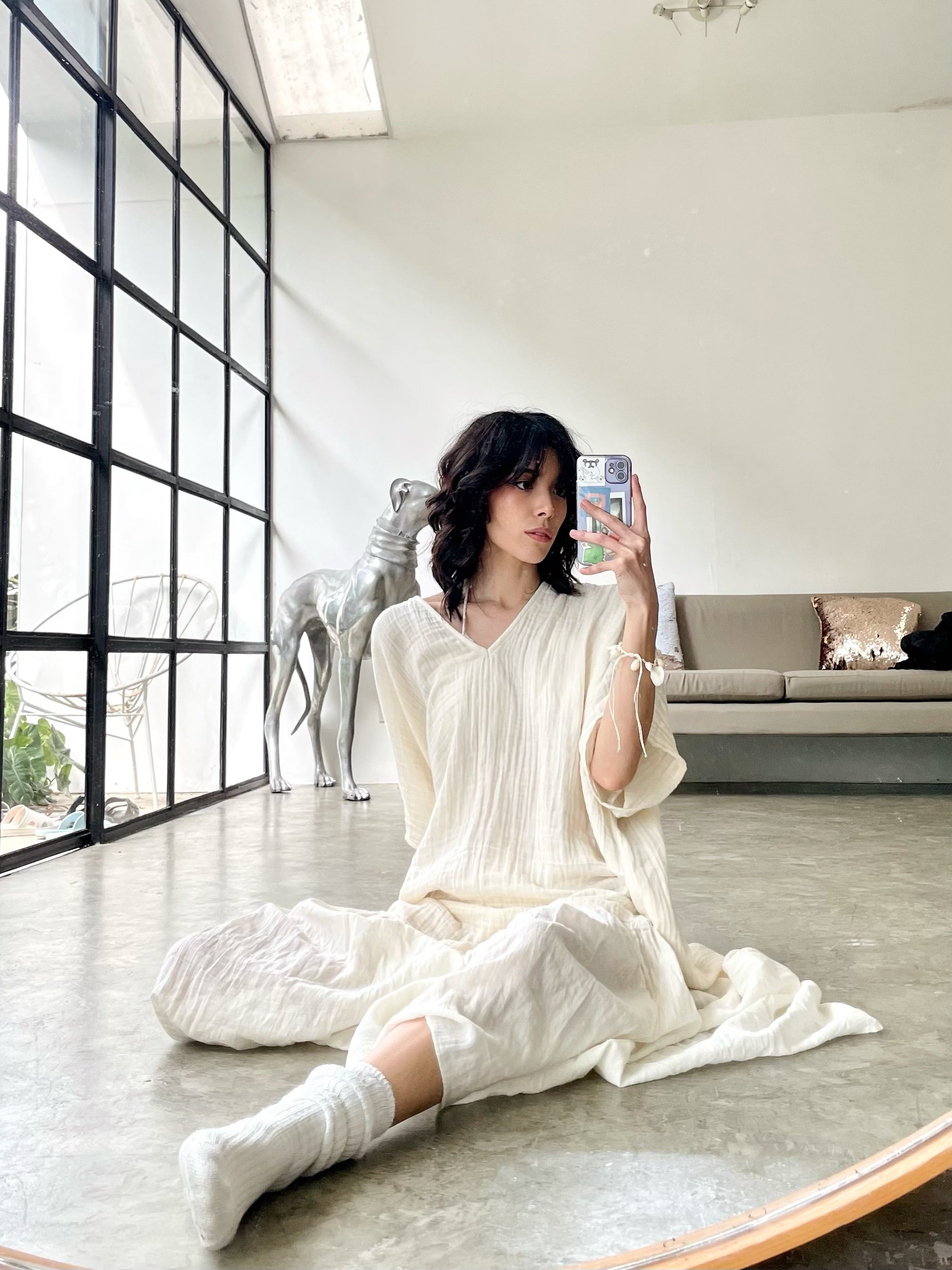 Breezy Cotton Kaftan Dress, Off white Kaftan Dress - Bohemian Cotton Kaftan | Coco De Chom Breezy Cotton Kaftan Dress, Off white Kaftan Dress - Bohemian Cotton Kaftan | Coco De Chom