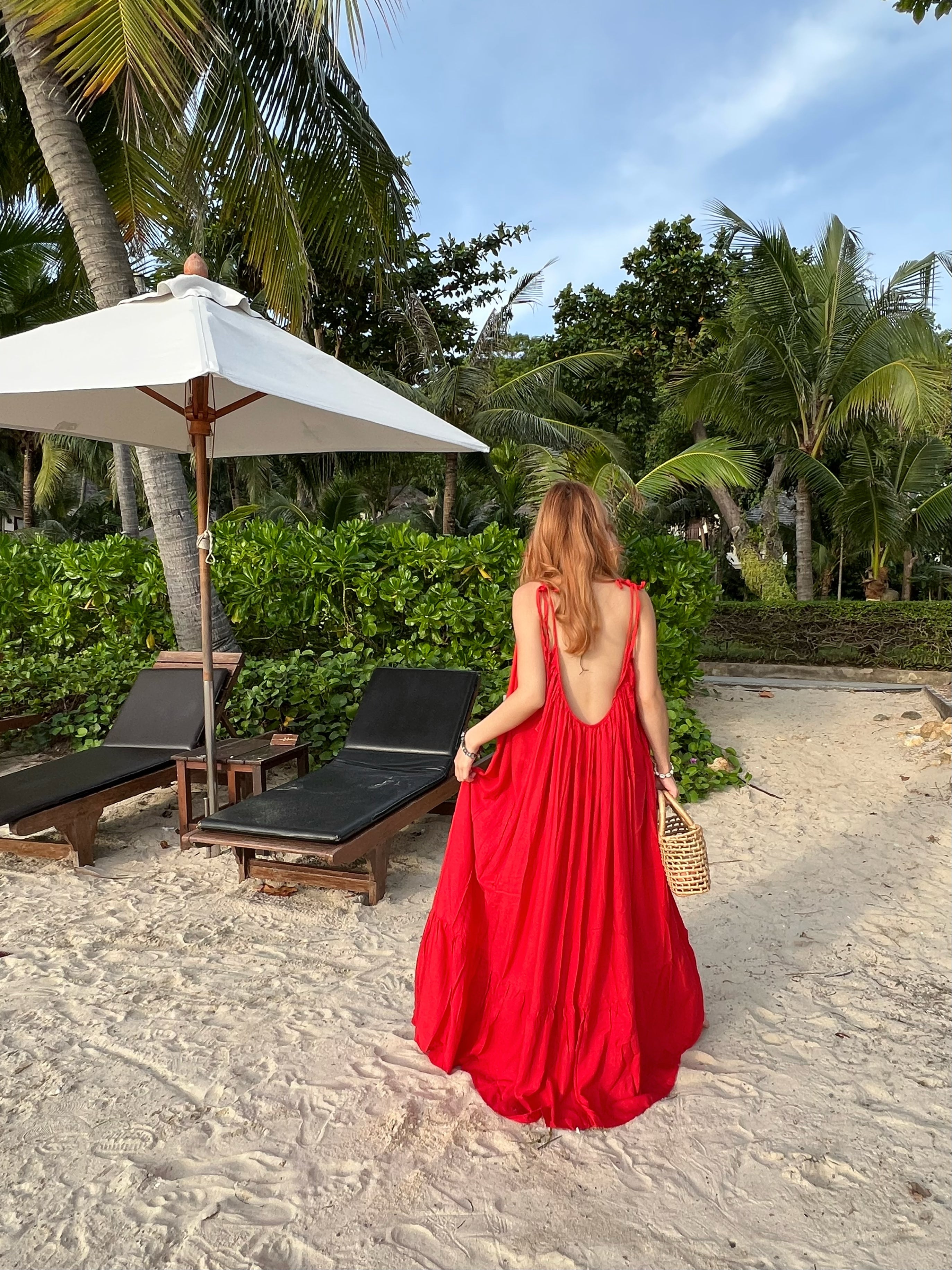 Mali Backless Maxi Dress - Red Lust