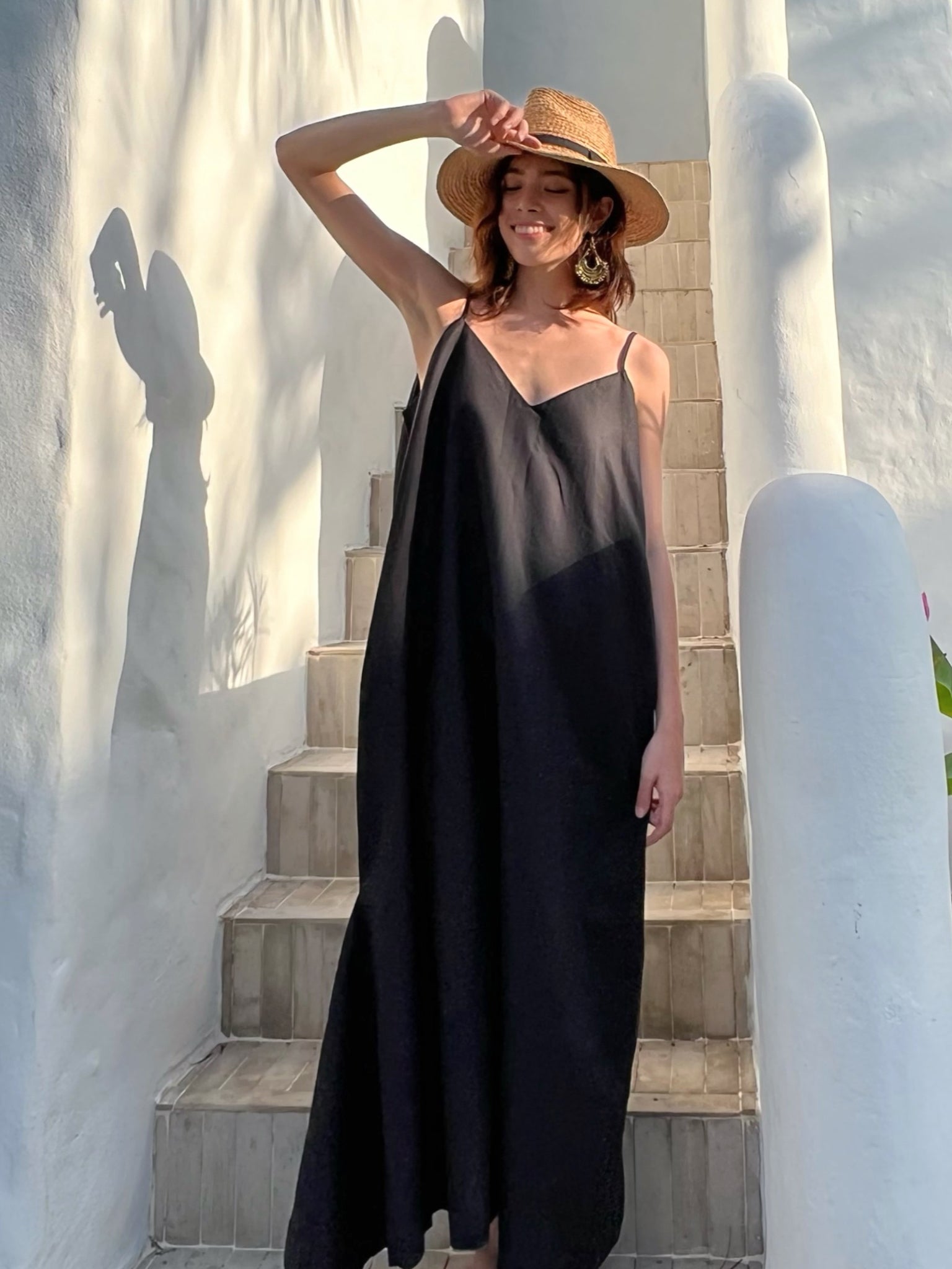 Bua Linen Maxi dress - Black