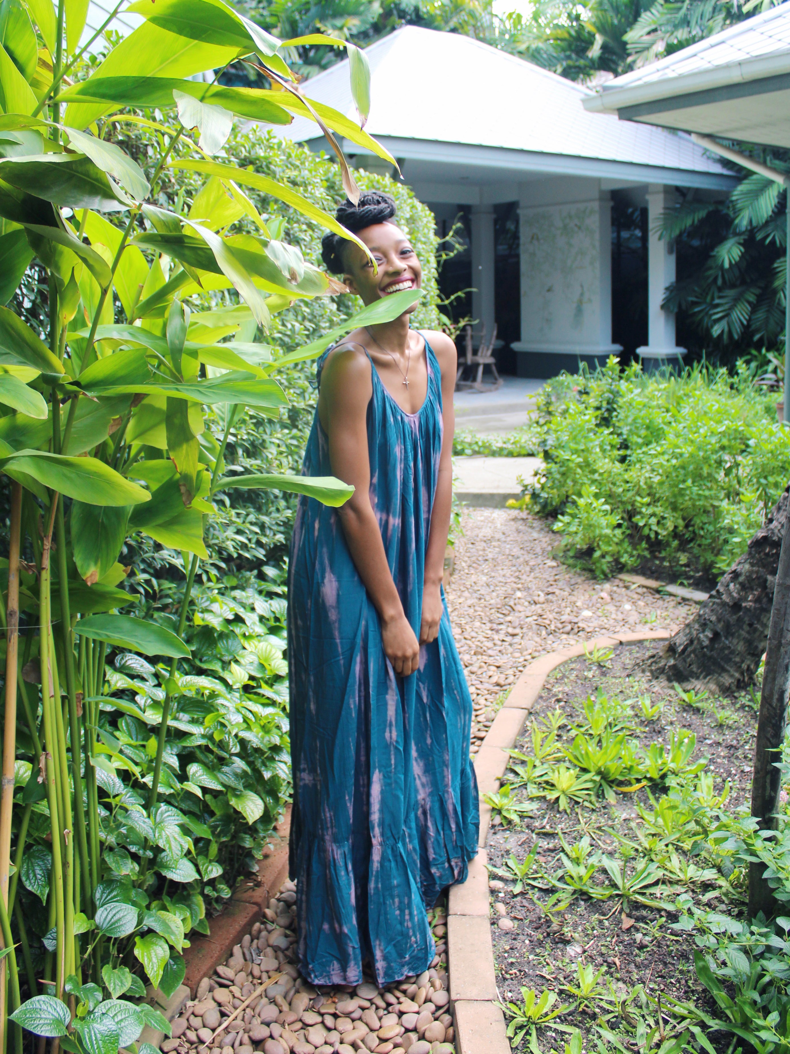 Shop Tie dye Backless Maxi Dress - Opened maxi Dress in Teal at Coco De Chom for next vacation now