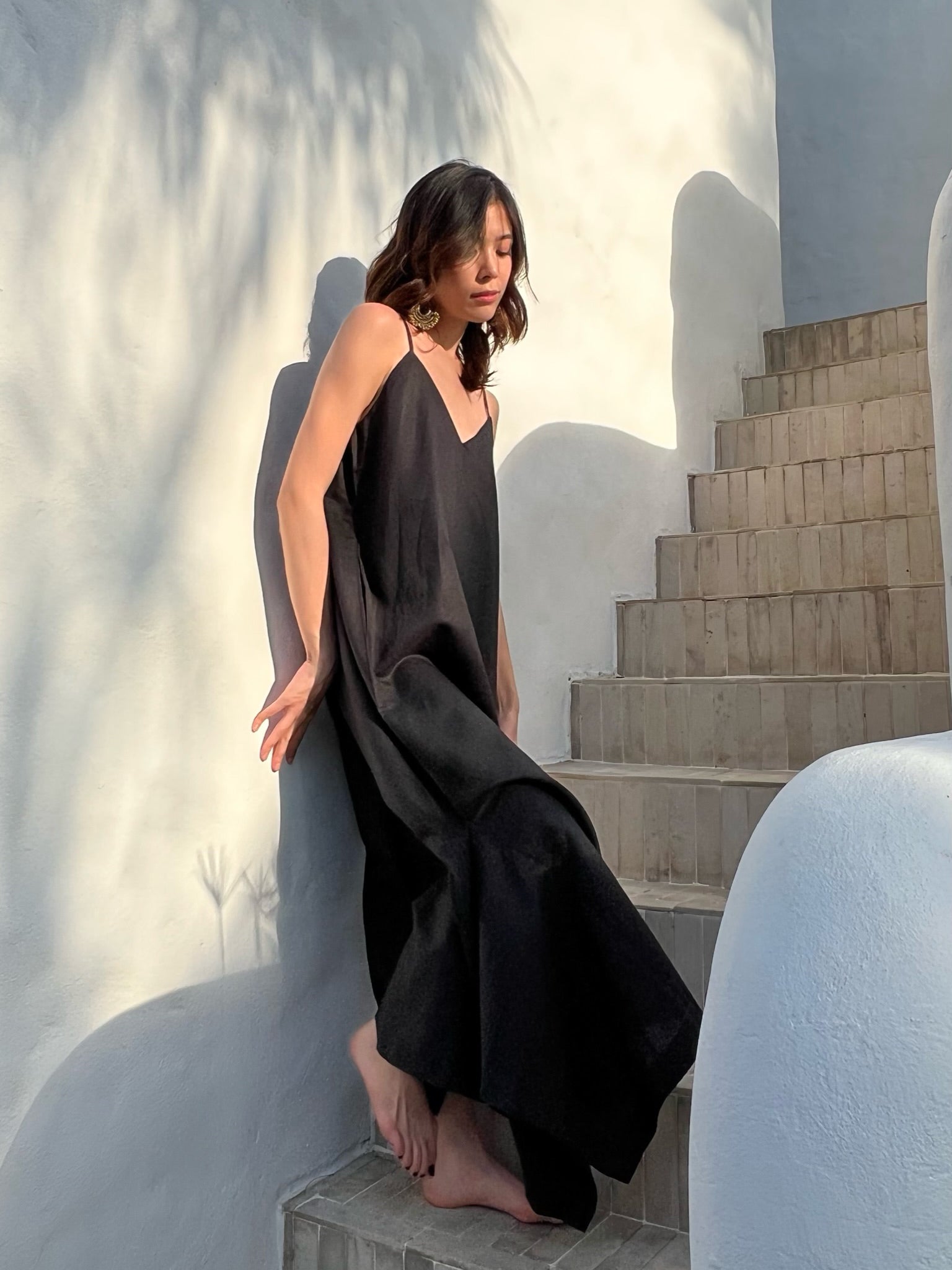 Bua Linen Maxi dress - Black