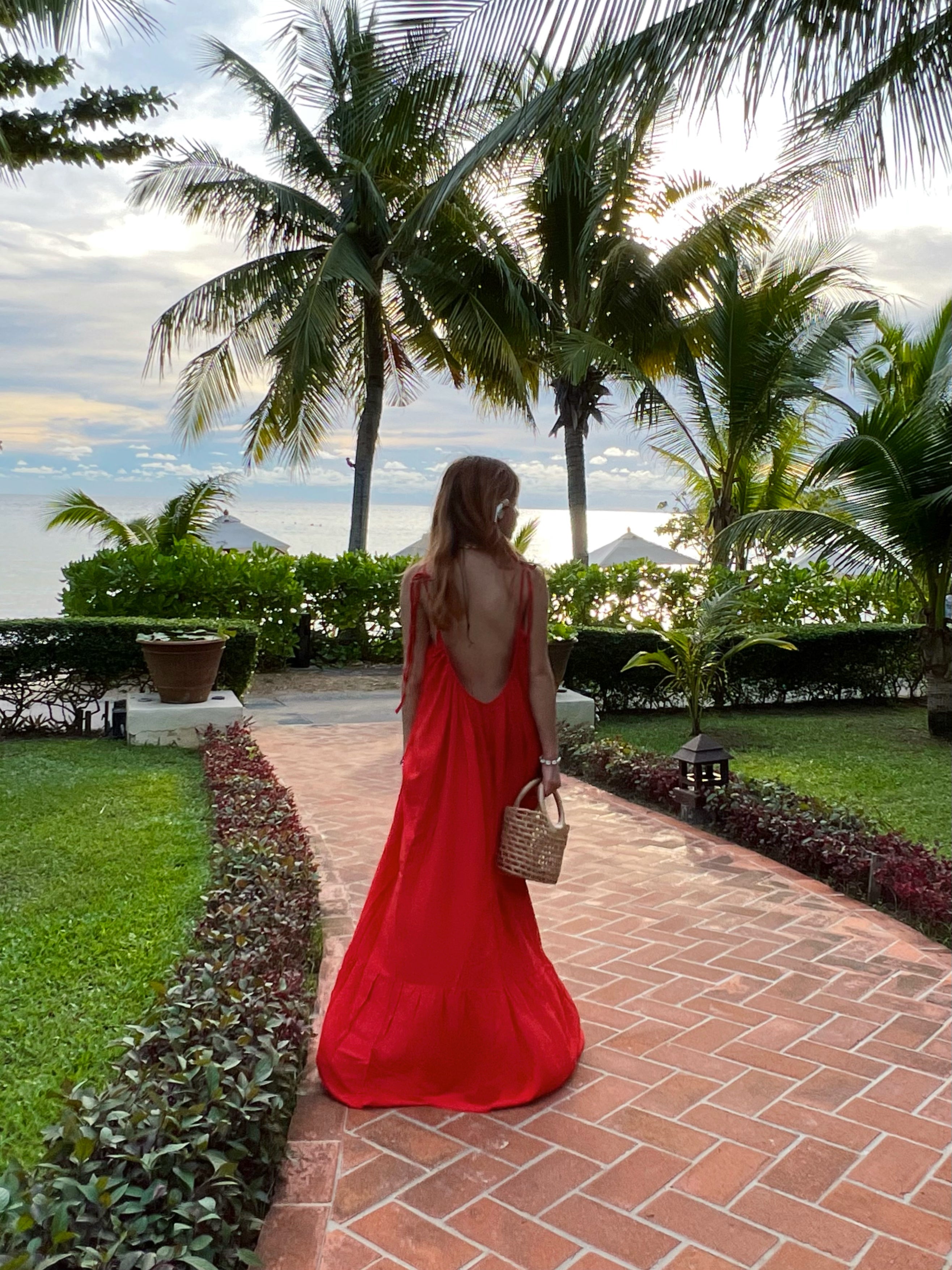 Mali Backless Maxi Dress - Red Lust