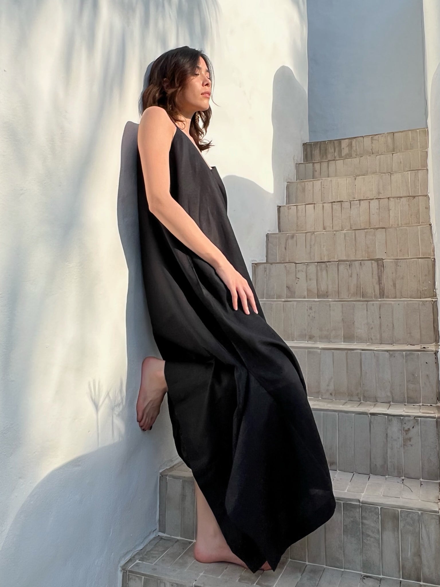 Bua Linen Maxi dress - Black