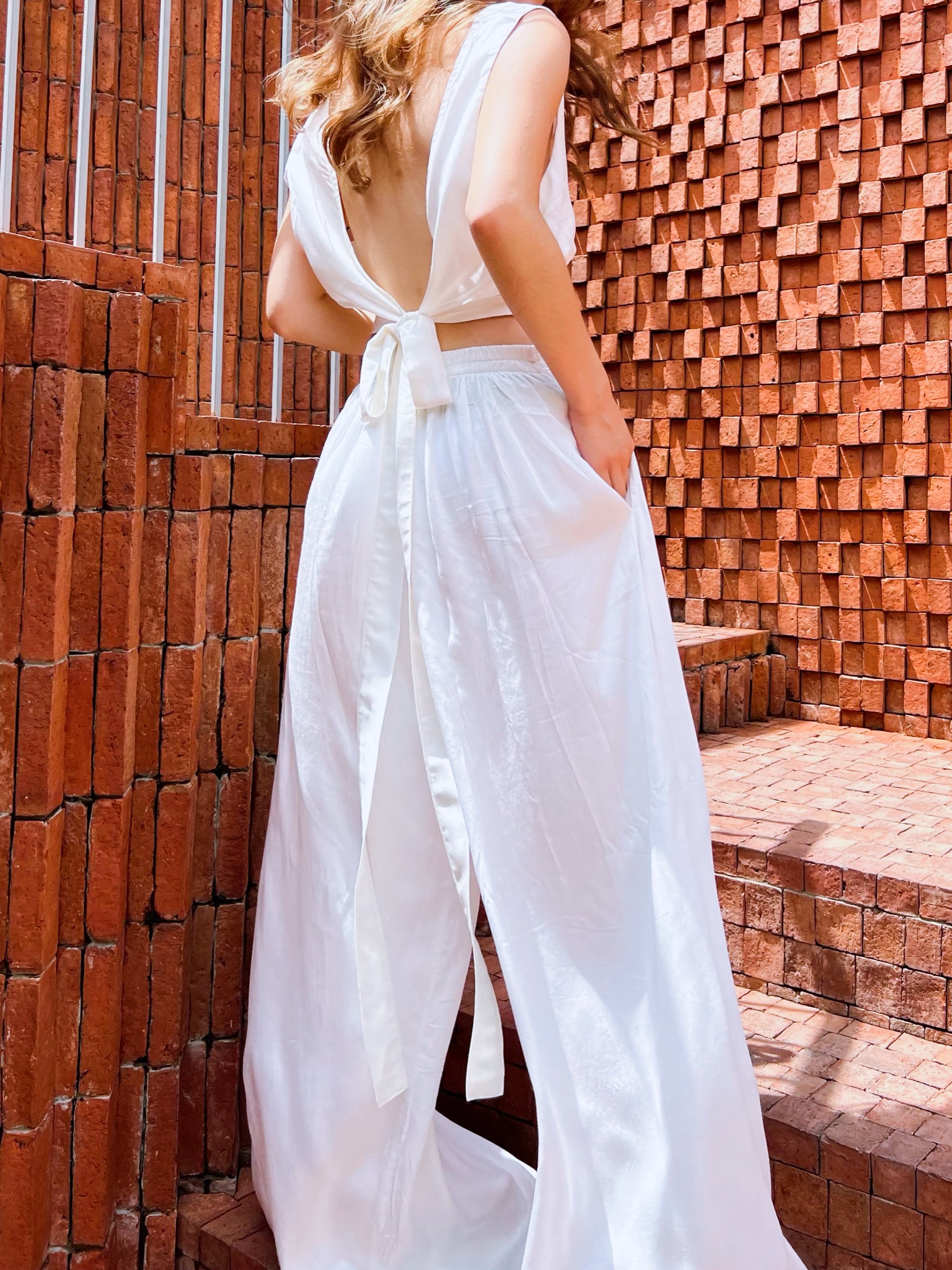 White Summer Wide-leg Pants