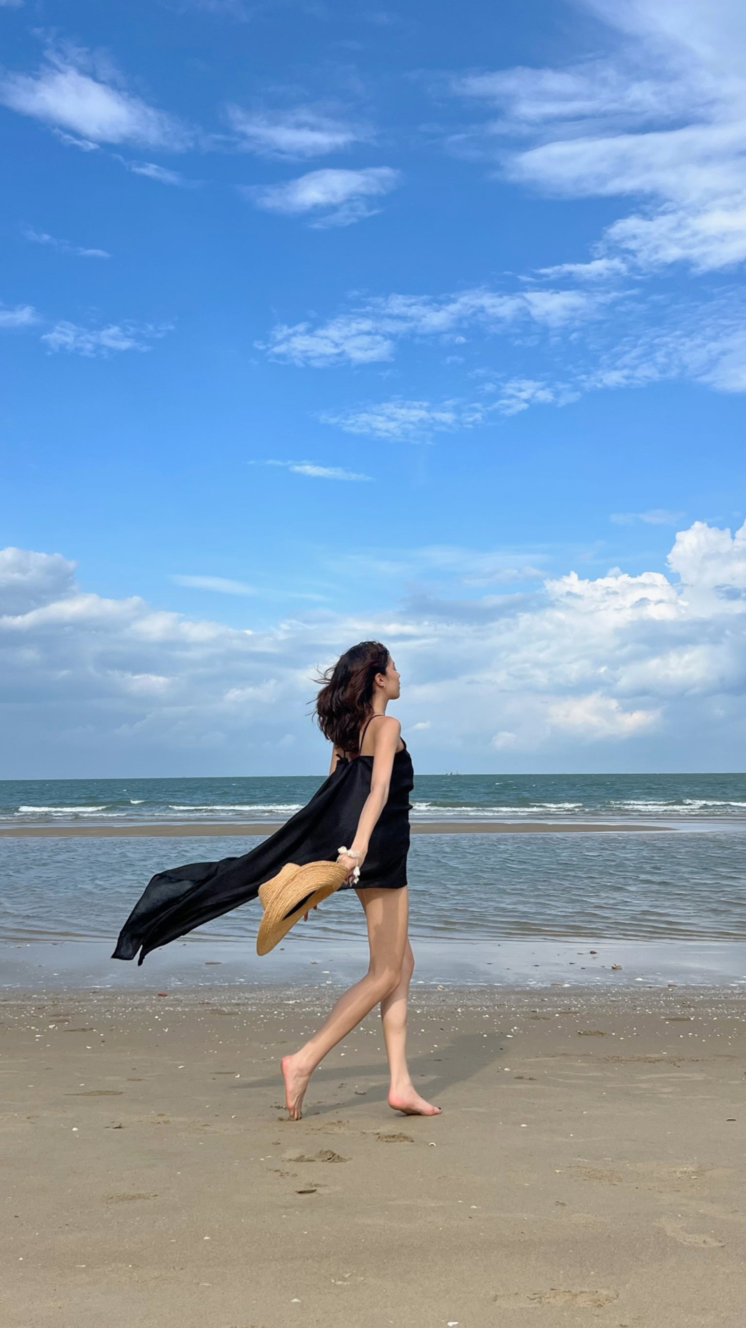 Lana Black Linen Beach Cover up