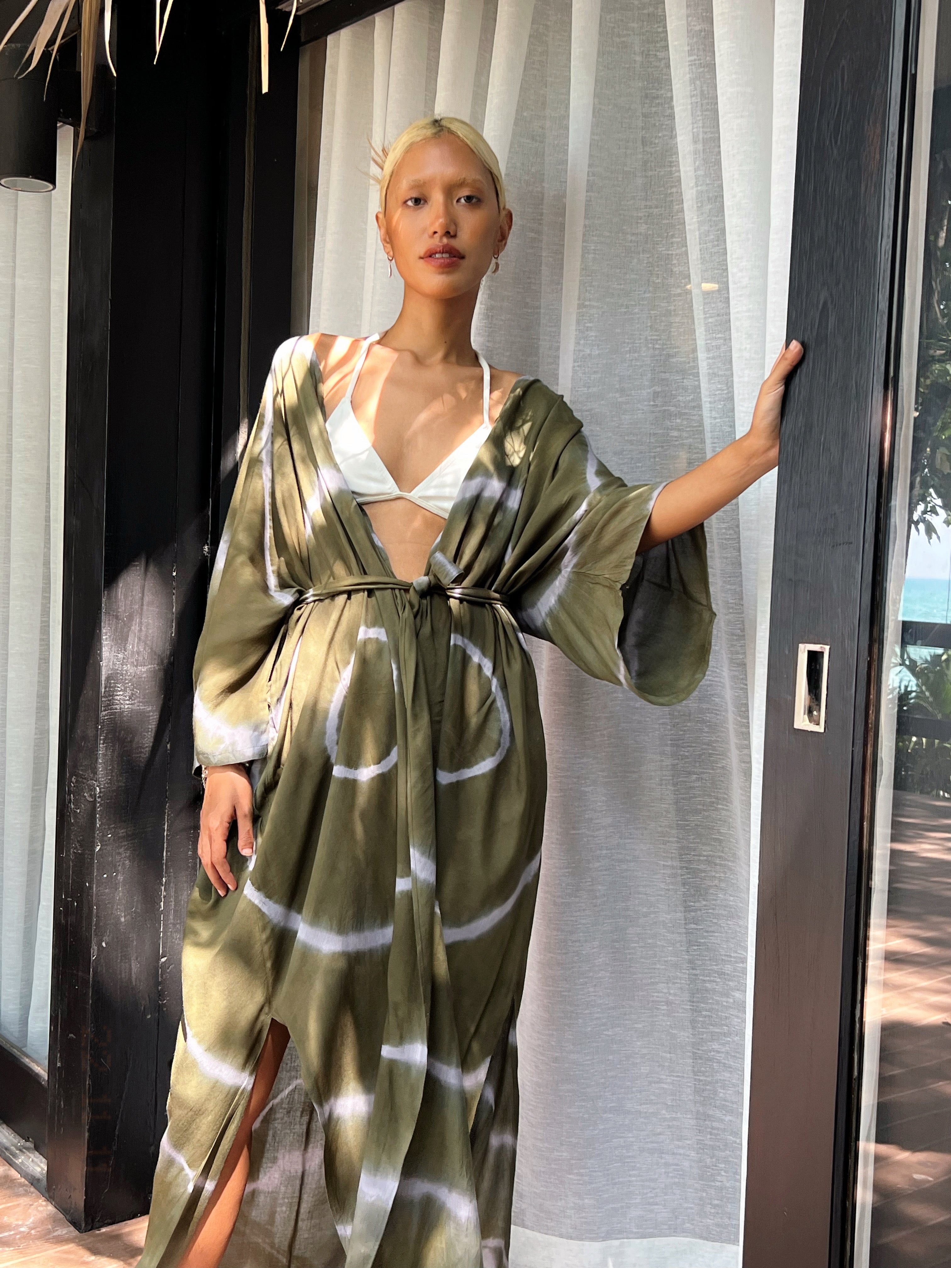 Tie dye hot sale kimono dress