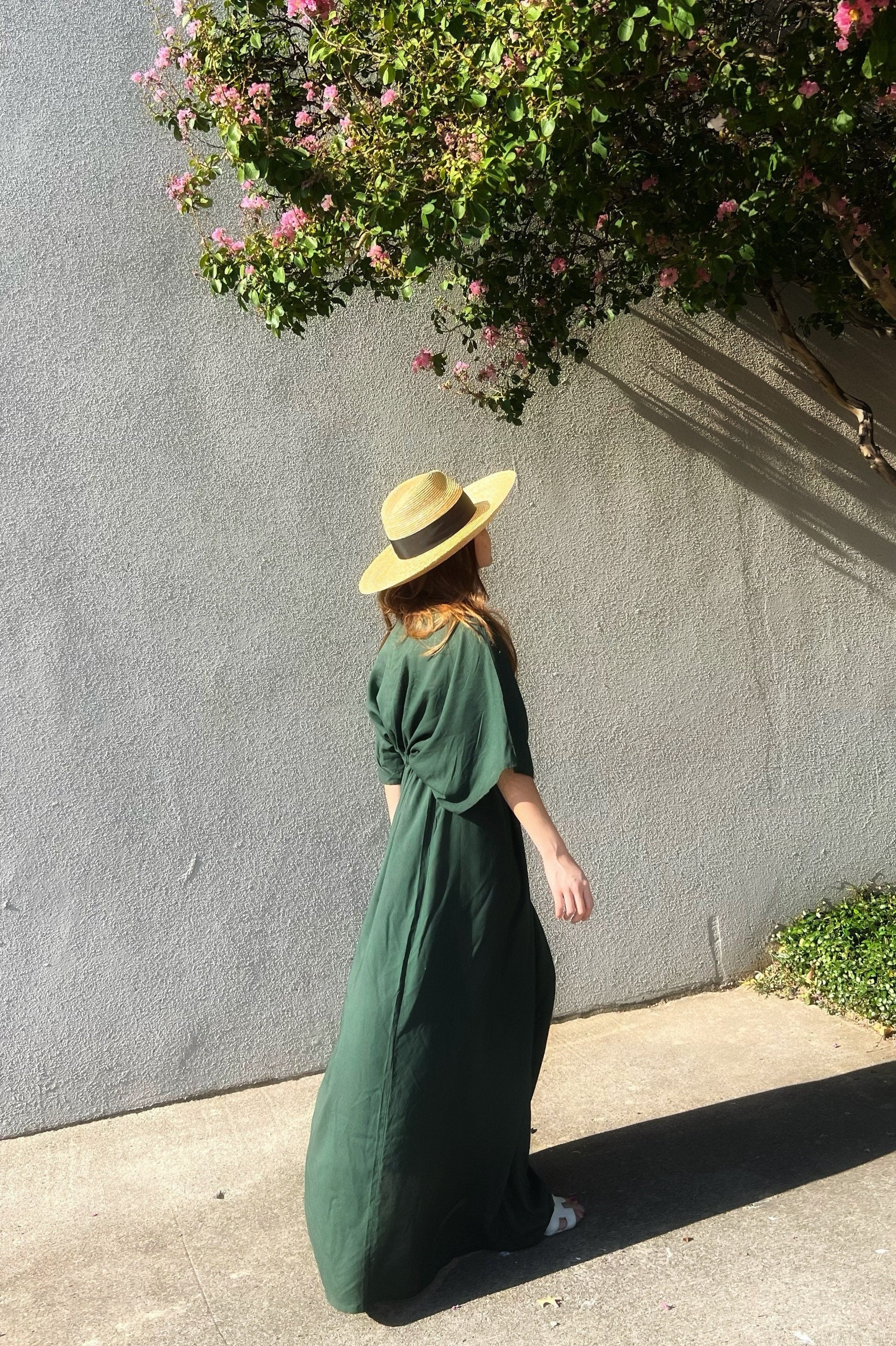 Goddess Kaftan Maxi Dress- Dark Green