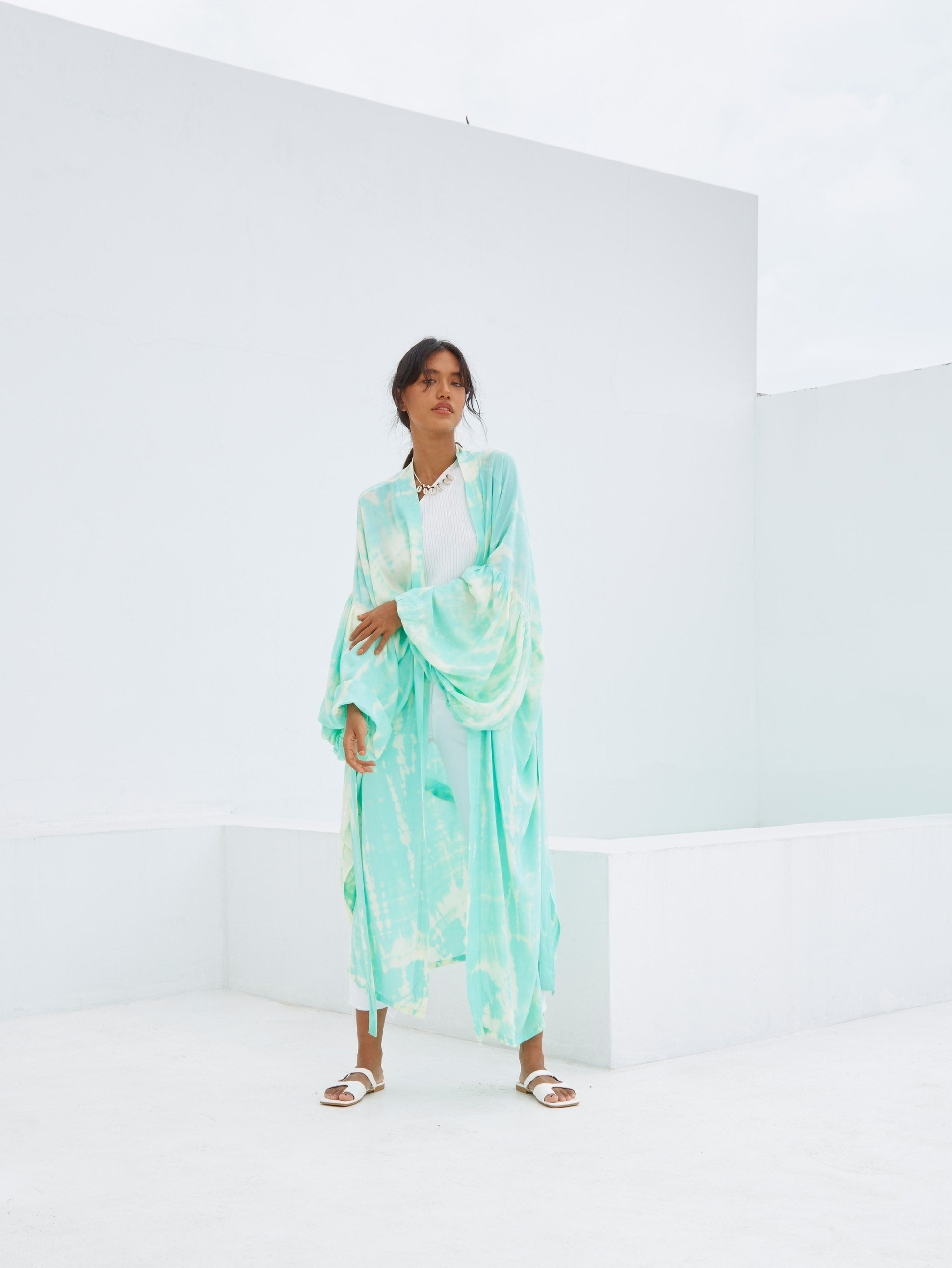 Miko Kimono Robe & Wrap - Mint