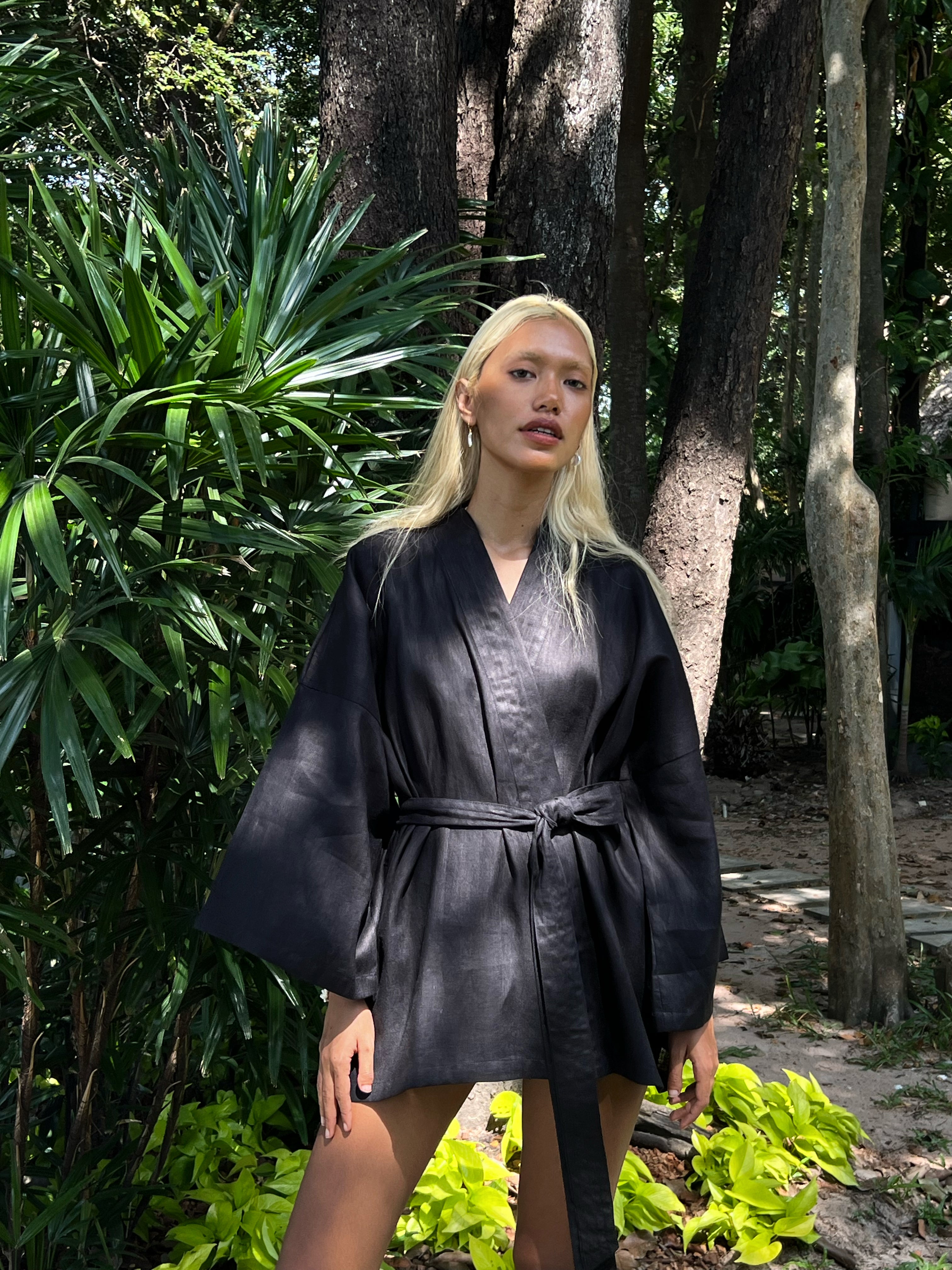Kira Linen Kimono Jacket - | Coco De Chom Kira Linen Kimono Jacket - | Coco De Chom