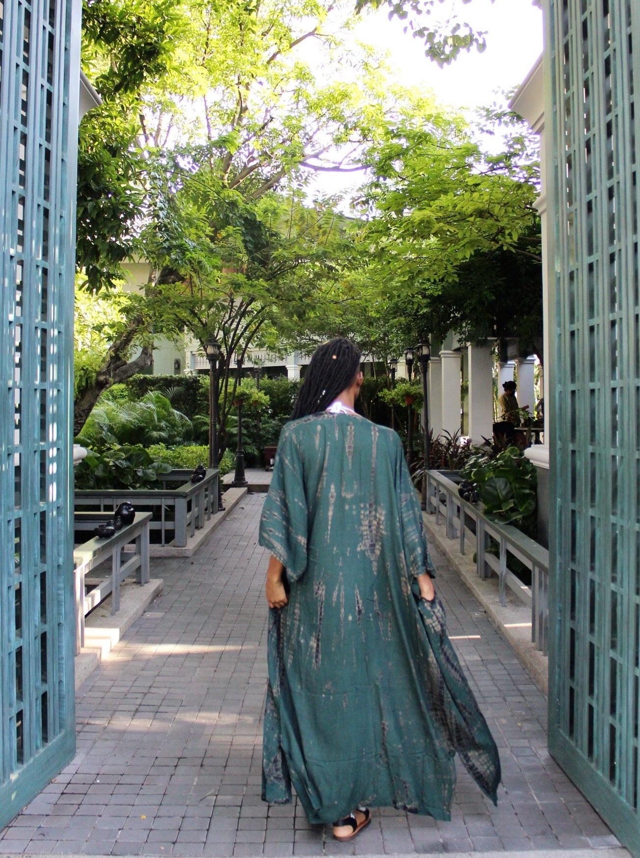 Long kimono robe, tie dye kimono robe