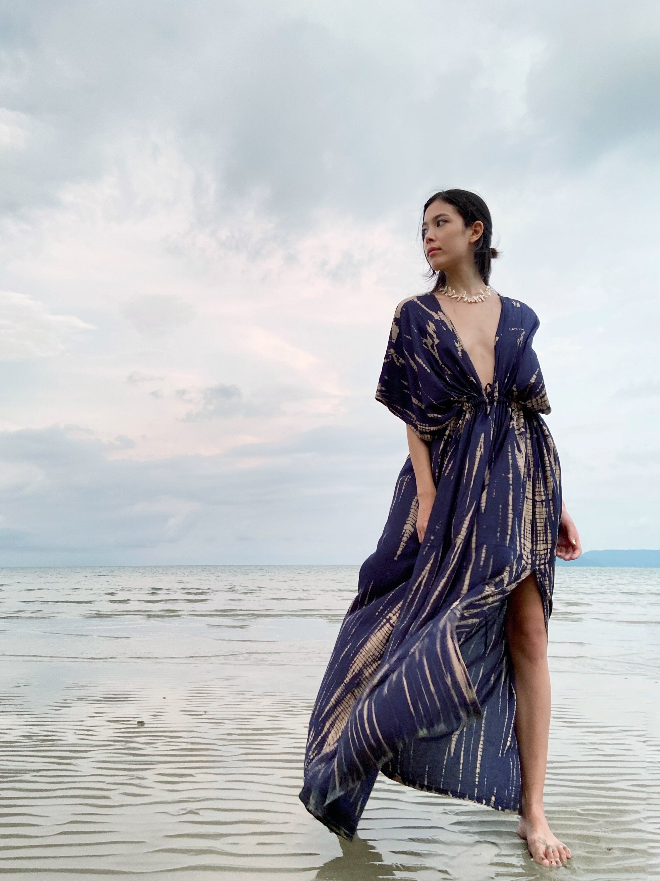 Cotton Kaftan, Cotton Caftan, Beach Kaftan, Kaftans, Kaftan Maxi Dress,  Long Caftan, Indian Maxi Dress Batik Robe Beige Women's Clothing 