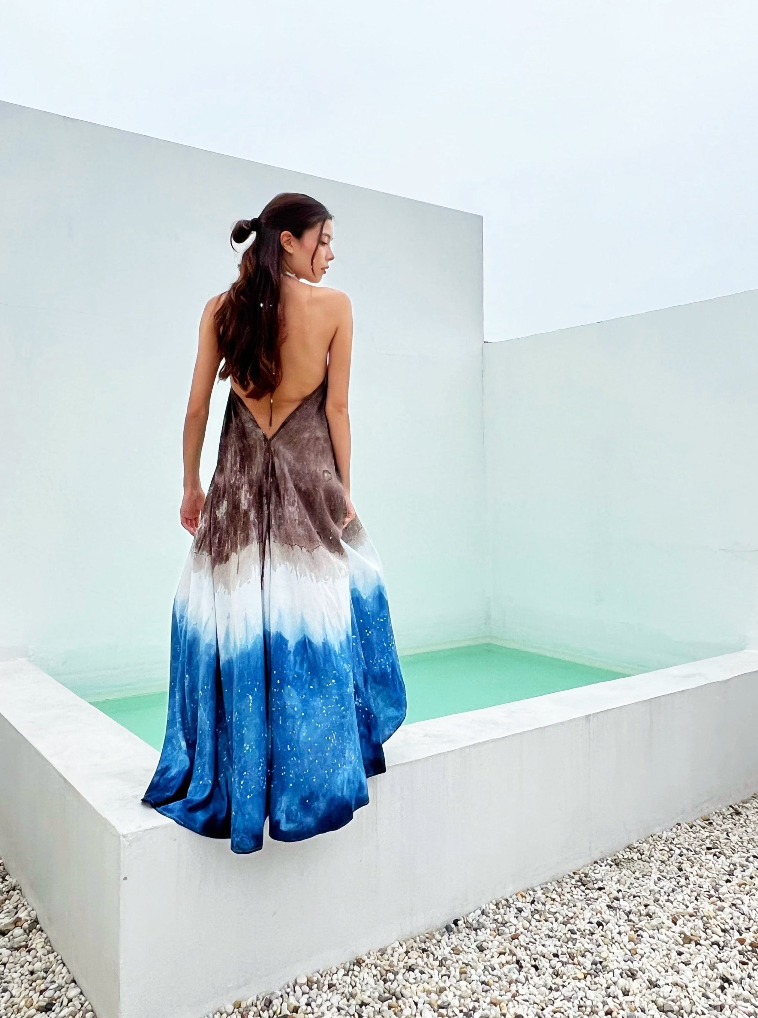 Galaxy Indigo natural dyed Maxi Dress| tunic dress