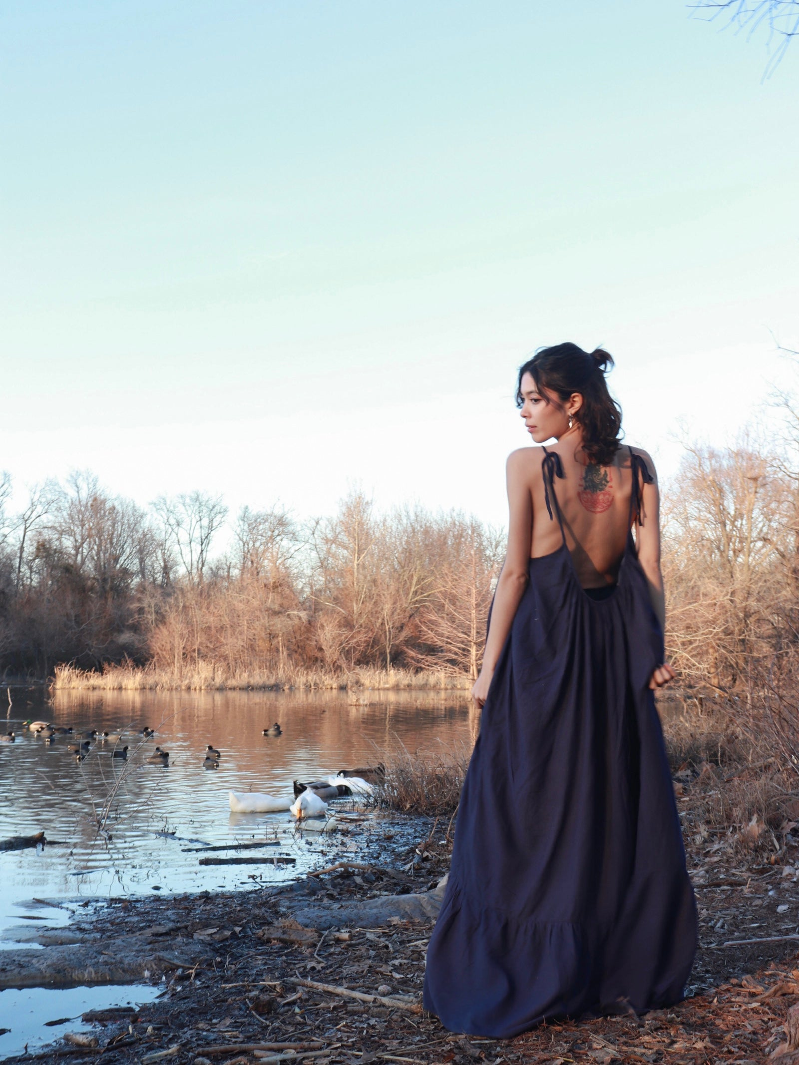 Mali Backless Maxi Dress - Navy