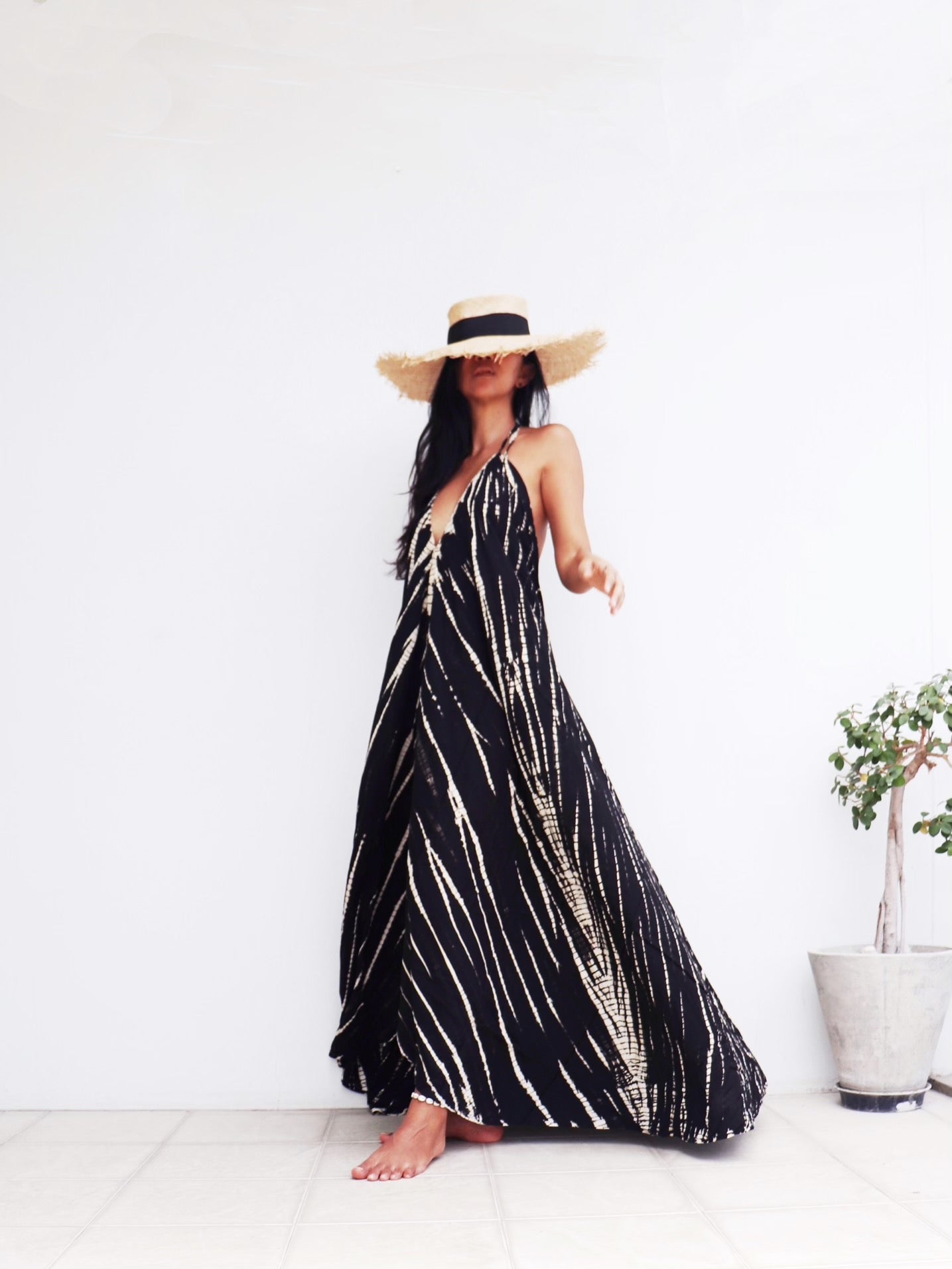 Flamingo Black Tie dye Maxi Dress - Tie dye maxi Dress CocoDeChom Flamingo Black Tie dye Maxi Dress - Tie dye maxi Dress CocoDeChom