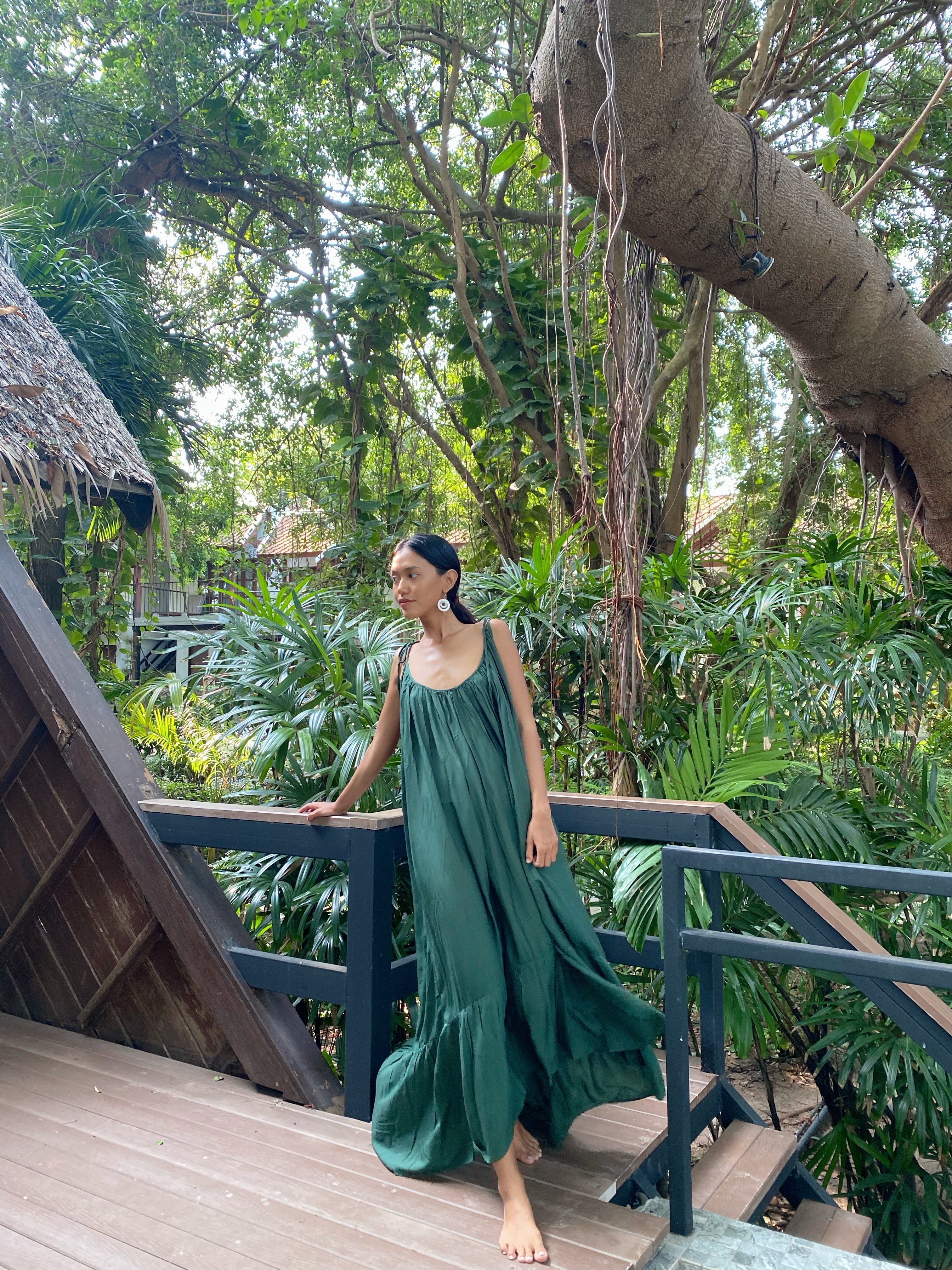 Mali Backless Maxi Dress - Green