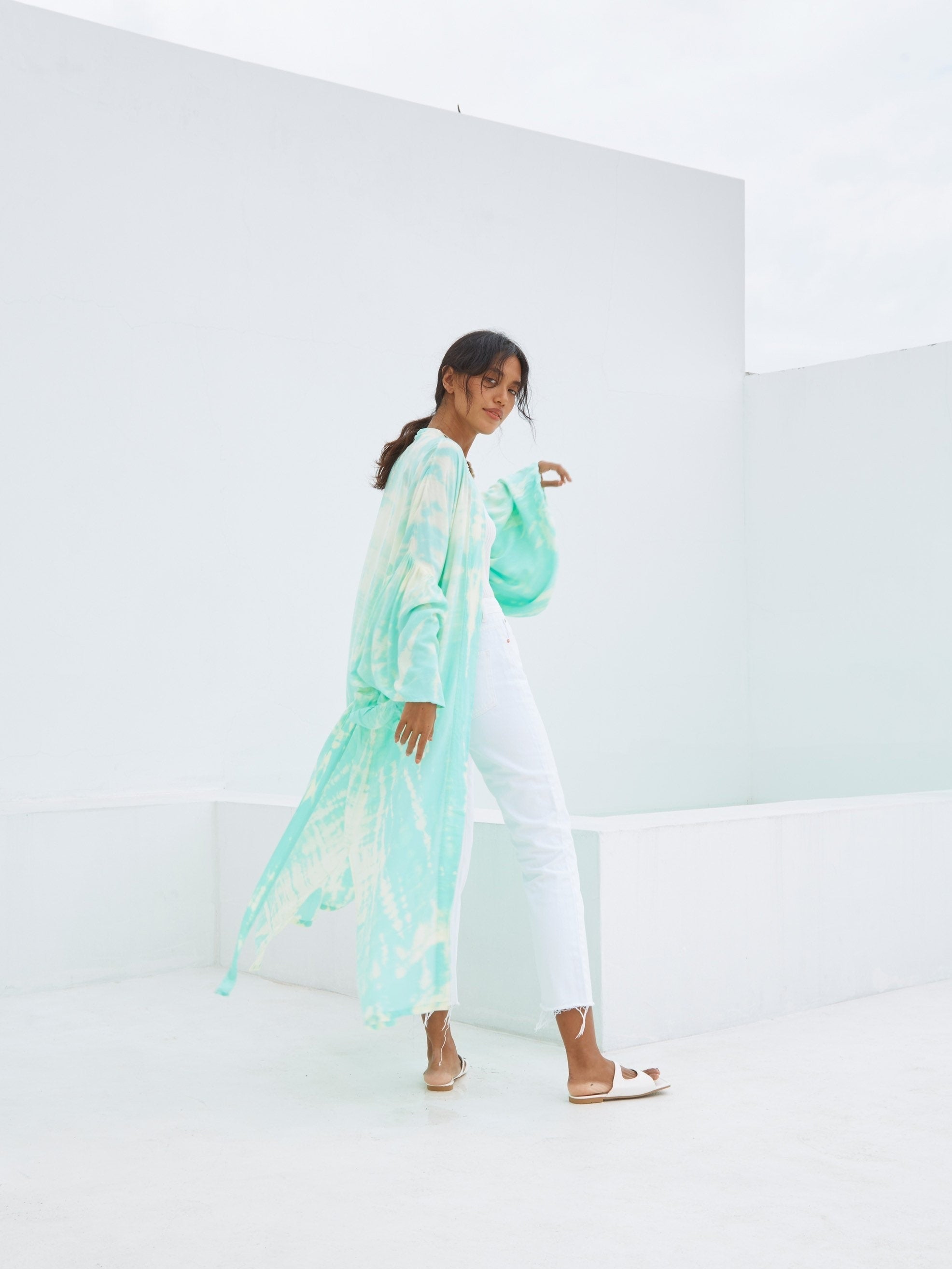 Miko Kimono Robe & Wrap - Mint