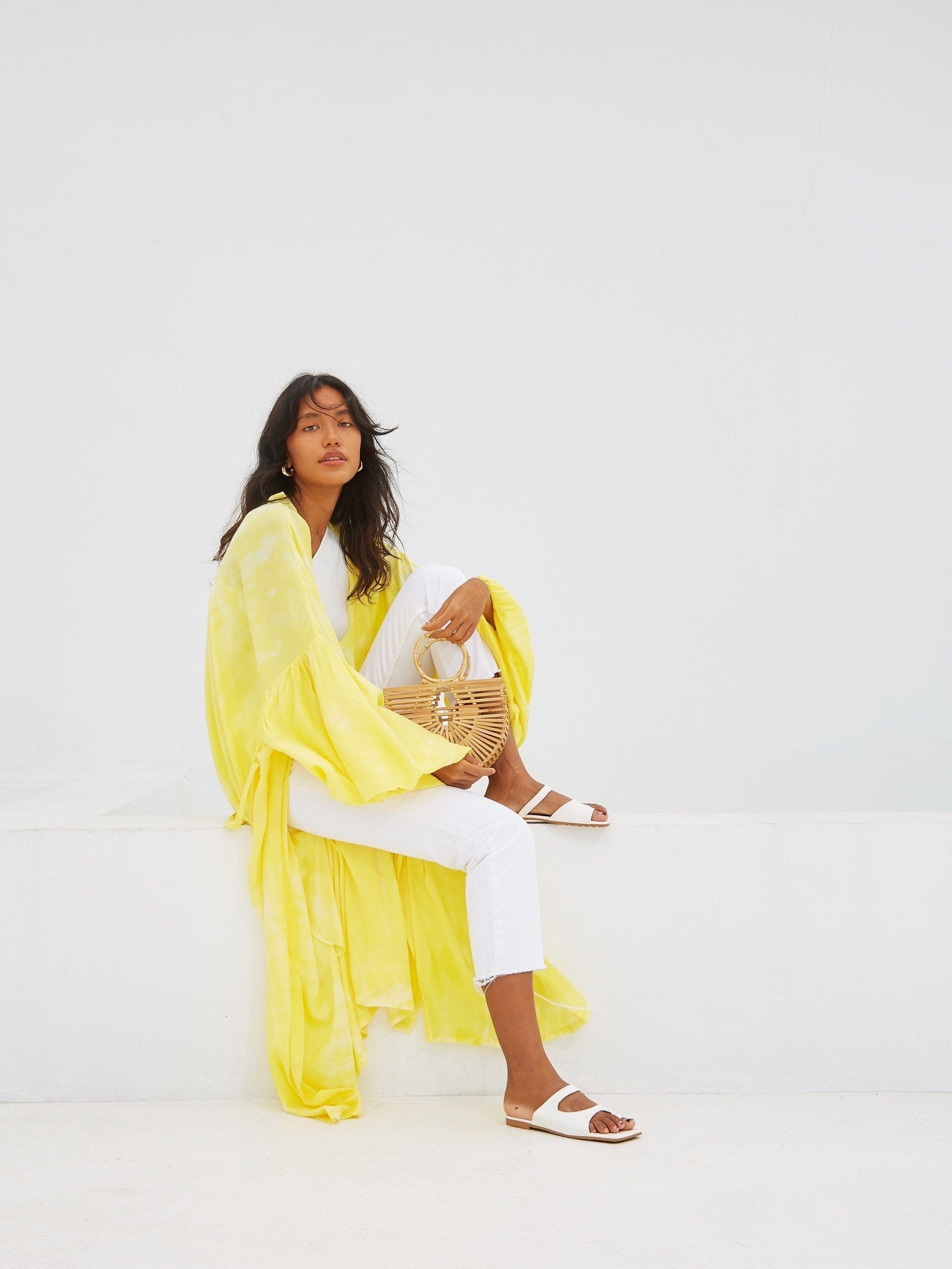 Miko Kimono Robe & Wrap - Yellow