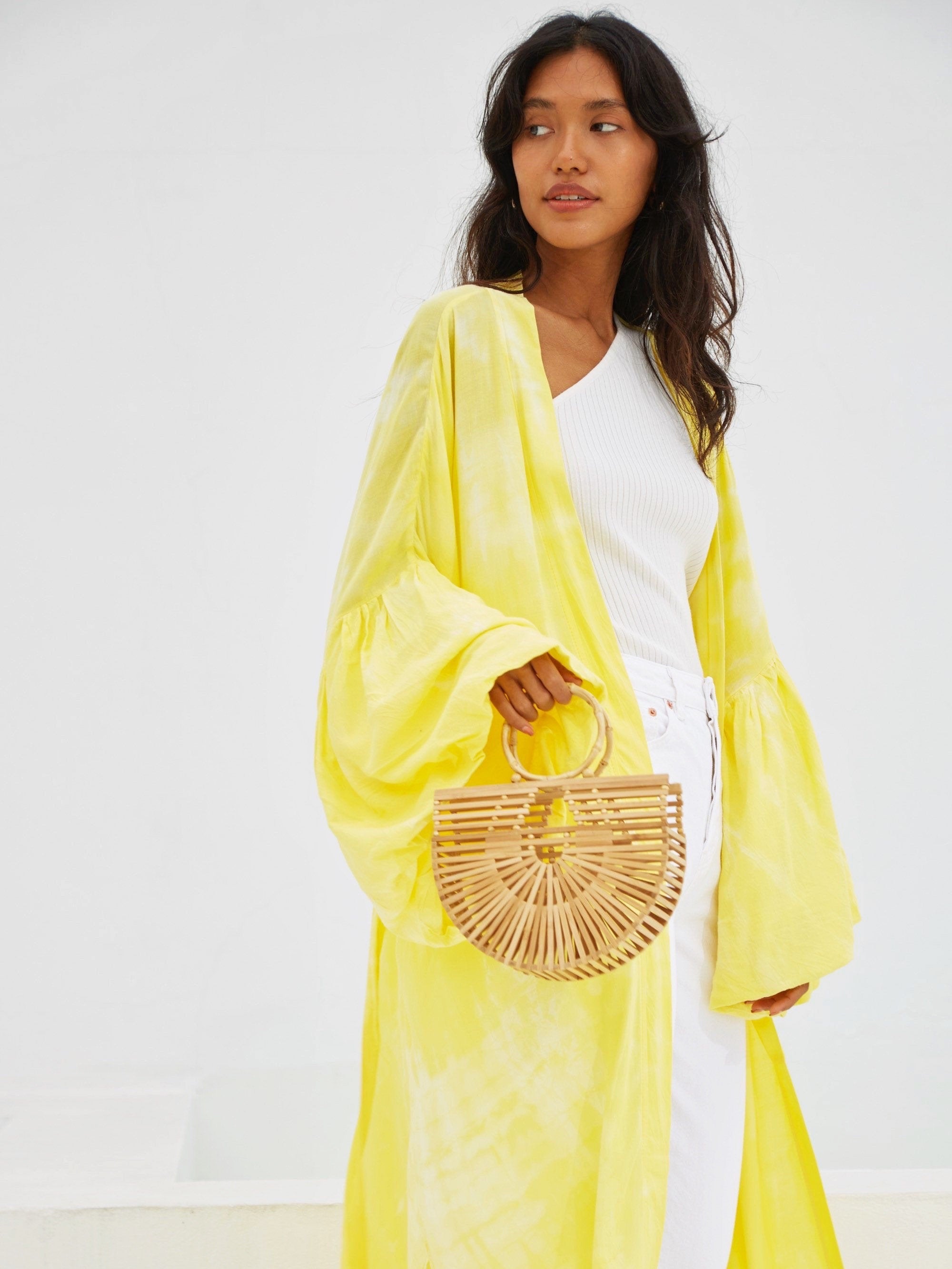 Miko Kimono Robe & Wrap - Yellow
