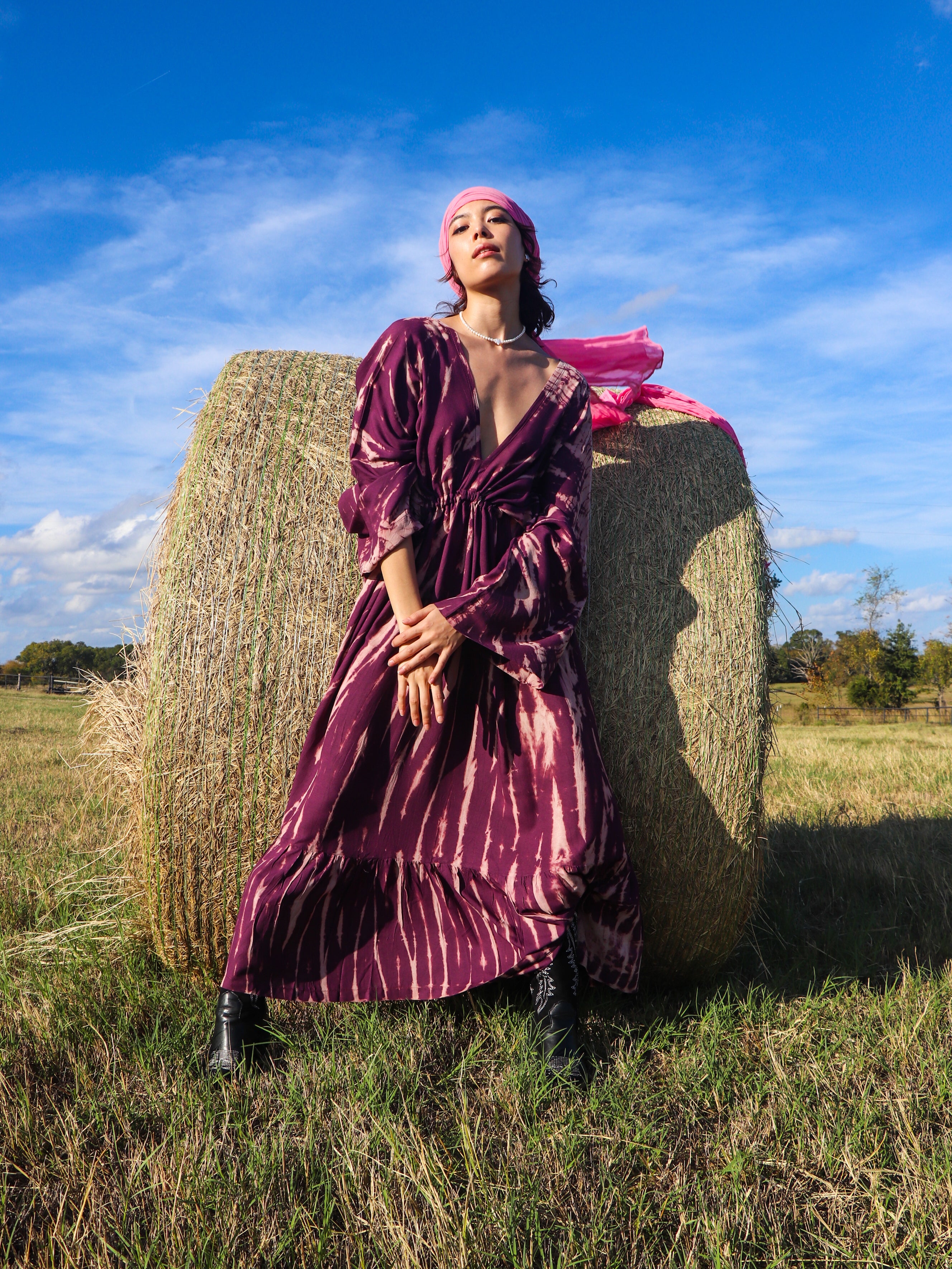 Vera Goddess Maxi Dress - Purple